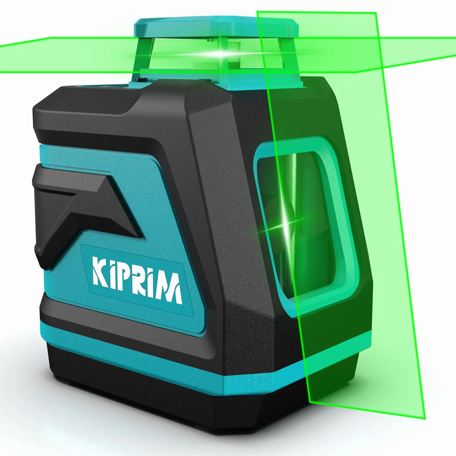 Poziomica laserowa, Kiprim LV8D Cross Line Green o zwiększonej widoczności, 5 linii laserowych, regulowana jasność, tryb ręczny/autonomiczny/impulsowy, baterie i torba transportowa w zestawie