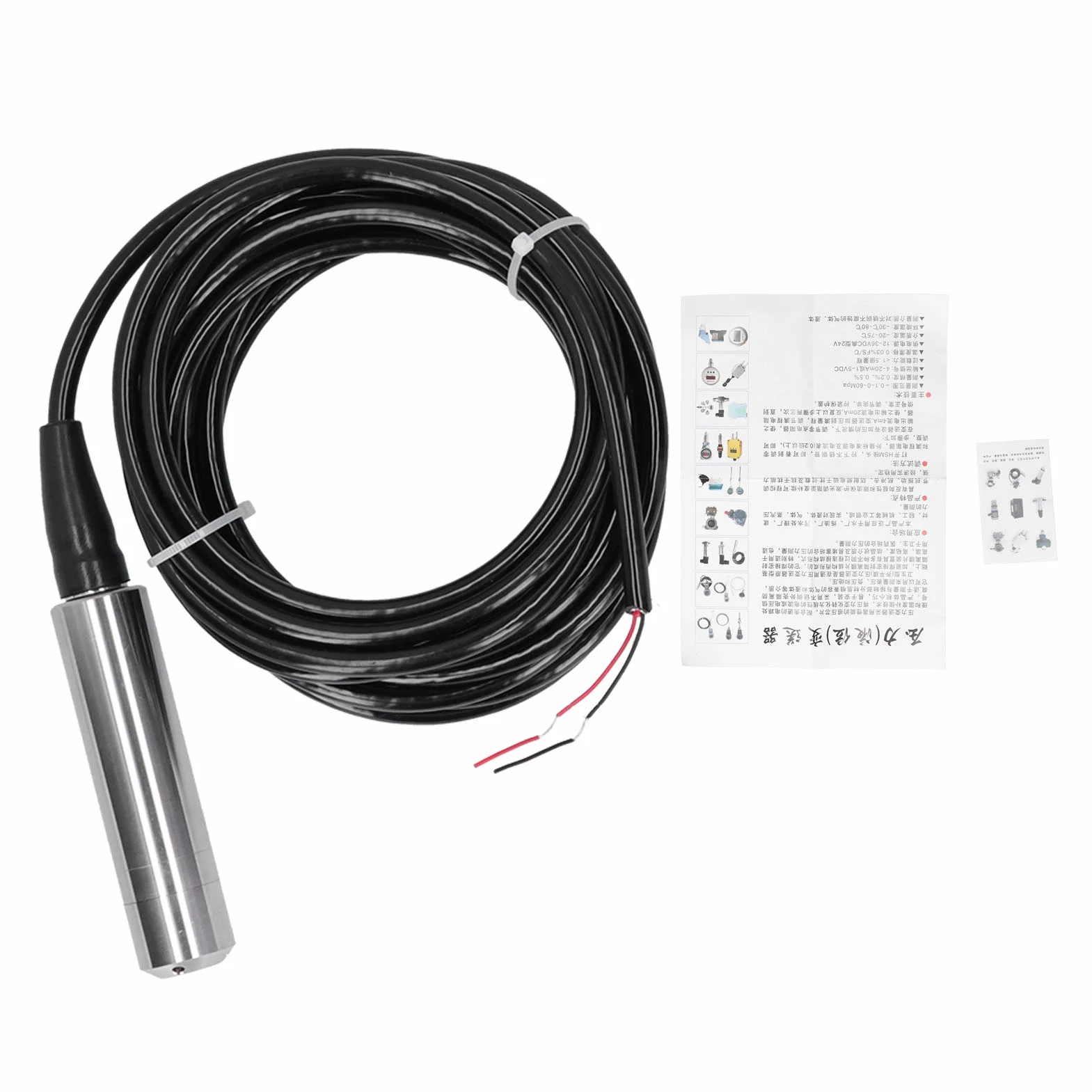 Przetwornik poziomu cieczy YB‑2J‑F Przetwornik poziomu cieczy Kabel 5m Czujnik poziomu wody Detektor 12‑32VDC 4‑20mA(0-7m)