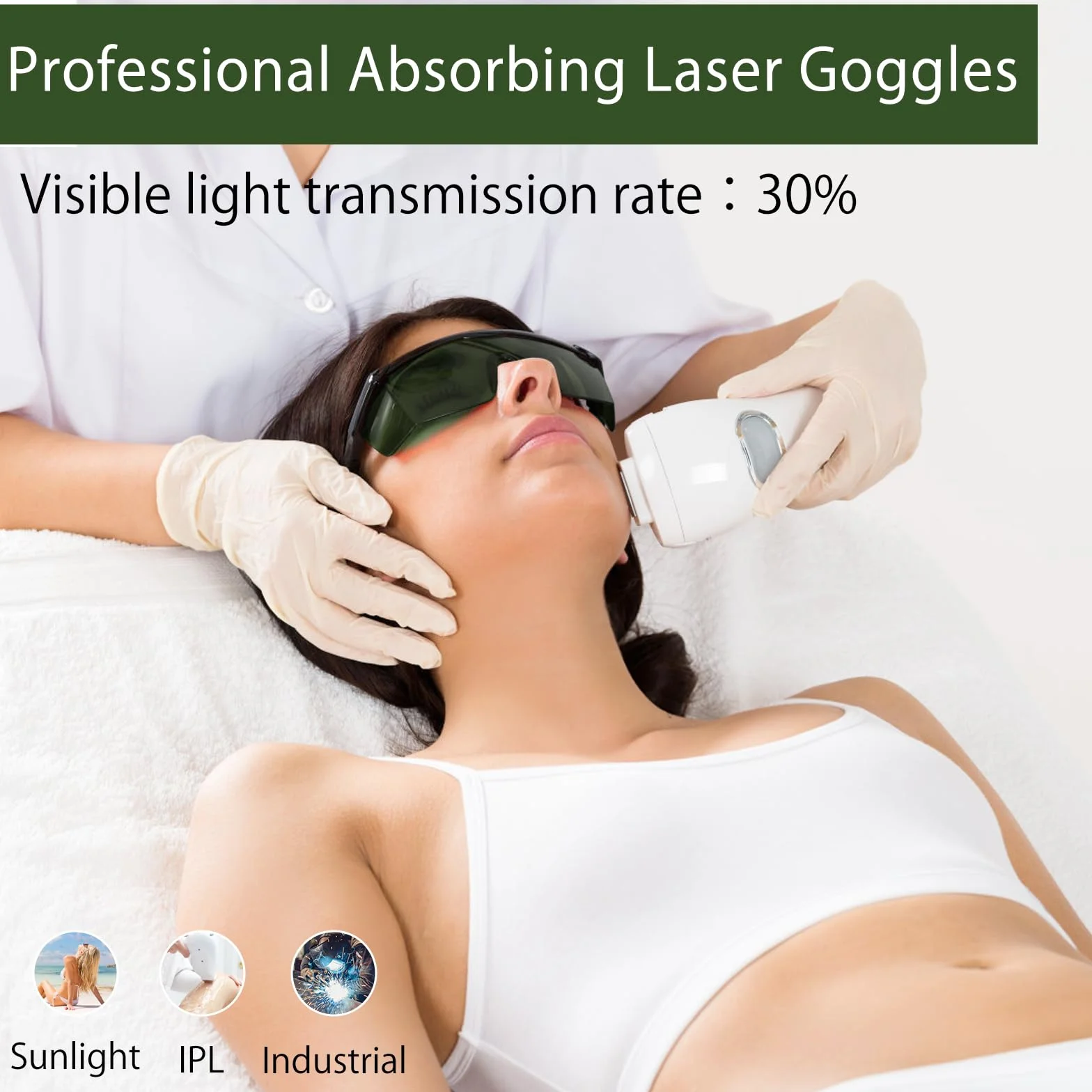 Laserowe okulary ochronne IPL 200 – 2000 nm, IPL do usuwania włosów i ochrony na podczerwień