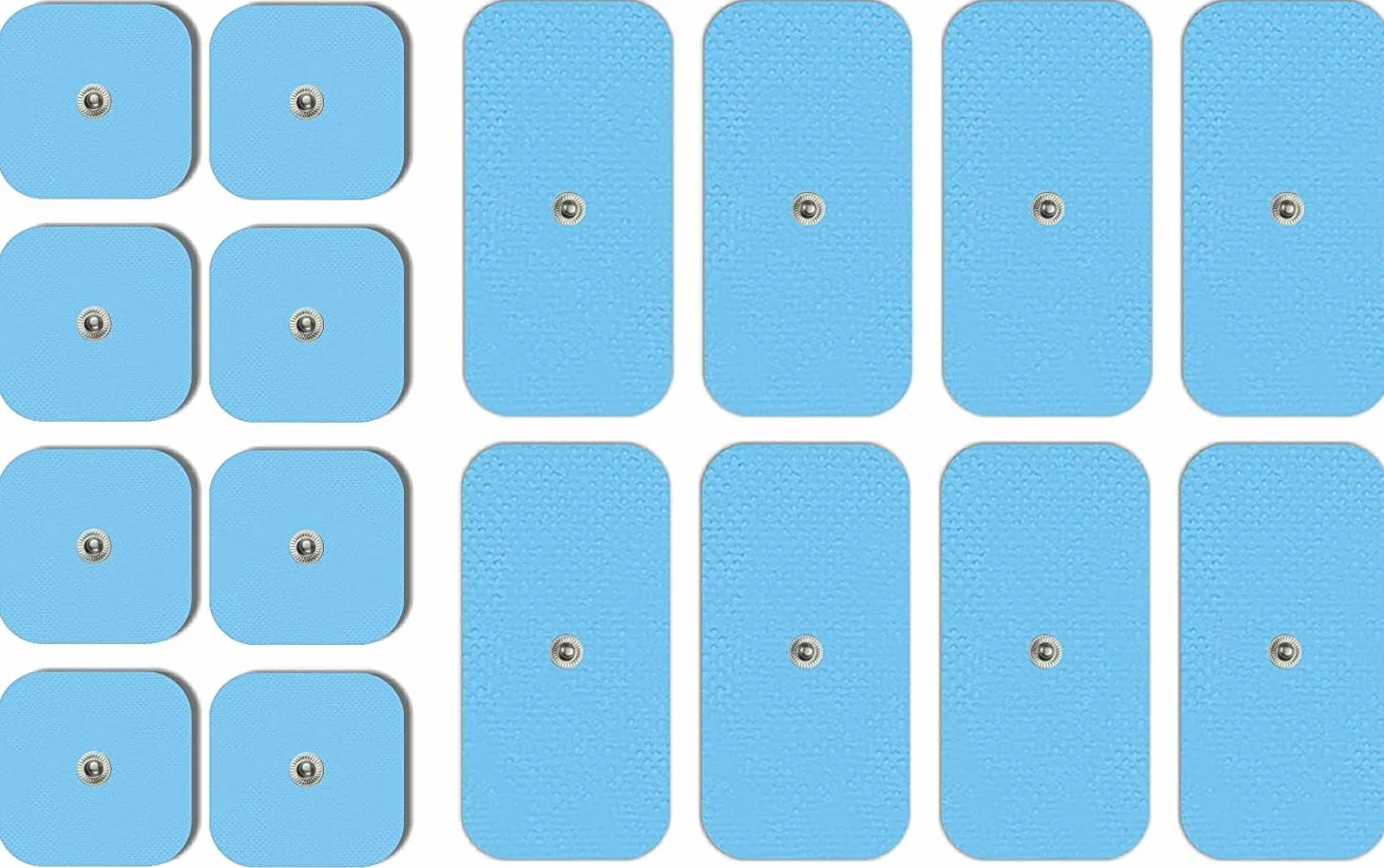 Zestaw 16 podkładek do elektrod kompatybilnych z urządzeniami: Beurer, Bluetens, Sanitas, Vitalcontrol (8 sztuk 50 x 50 mm + 8 sztuk 50 x 100 mm)