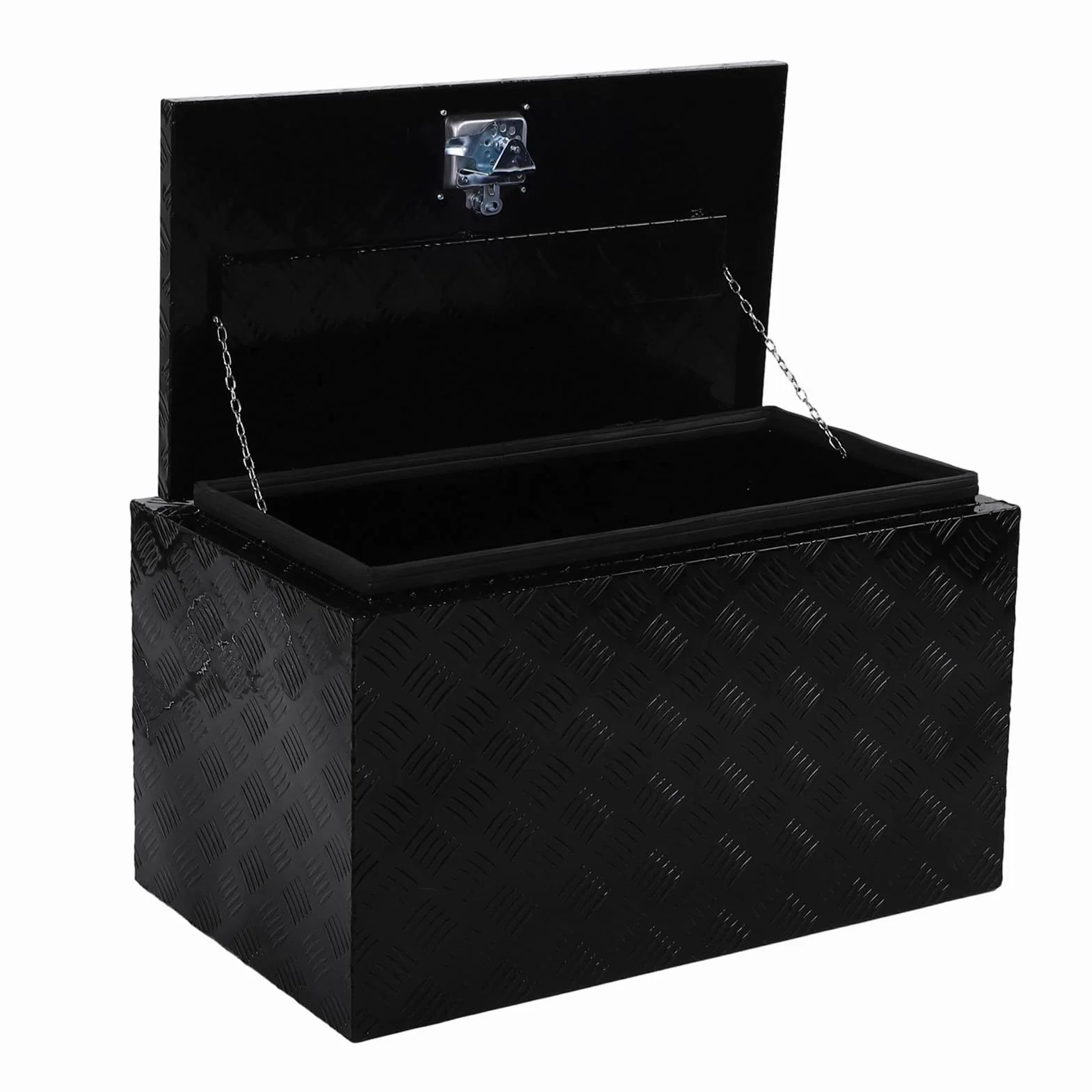 Yctze 30-calowa Aluminiowa Skrzynka Pod Podwoziem z Zamkiem i Kluczami, Wymiary Zewnętrzne 30x17x18 Cali, do Przechowywania Narzędzi i Sprzętu Kempingowego w Pickupach, Przyczepach,