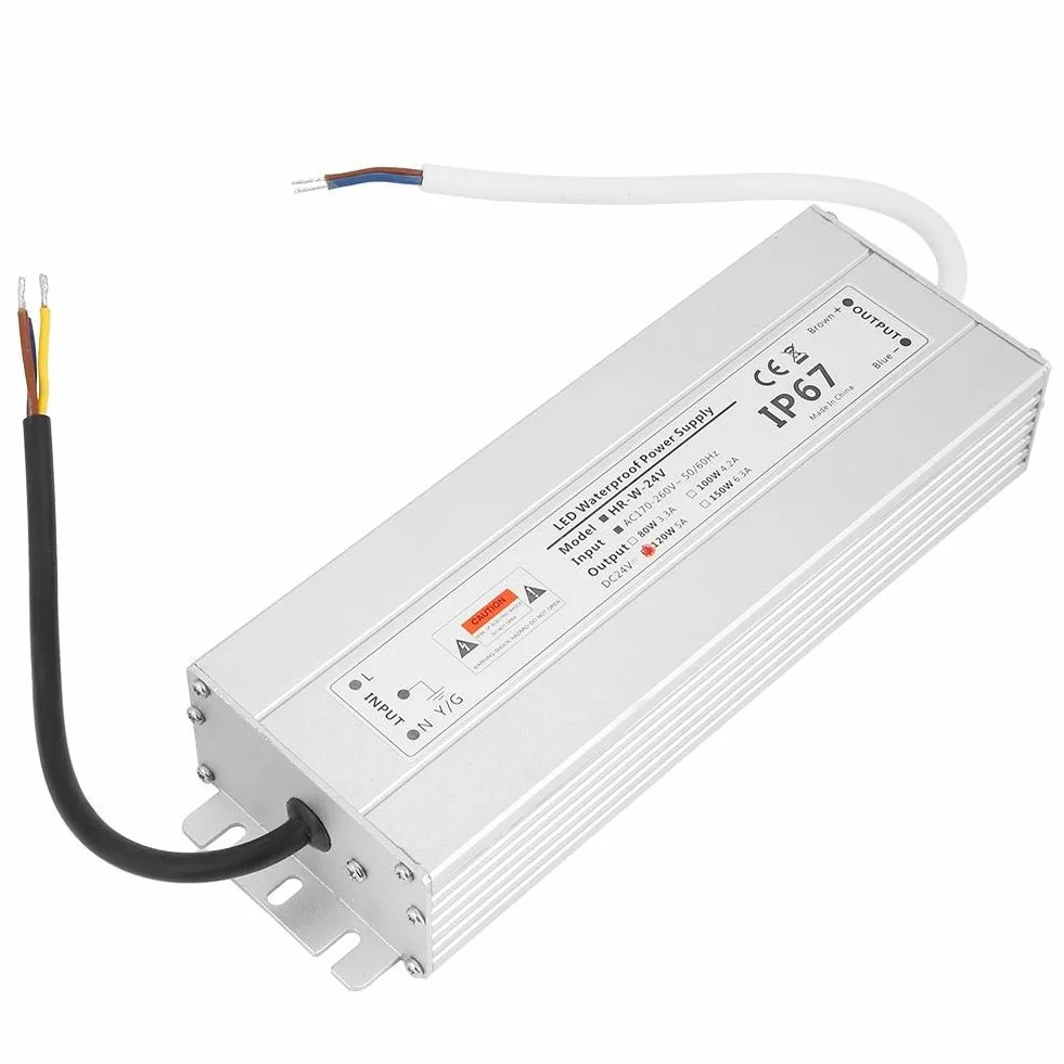 Zasilacz LED, 24 V 120 W 5 A LED listwa świetlna zasilacz IP67 wodoszczelny sterownik LED transformator zasilacz