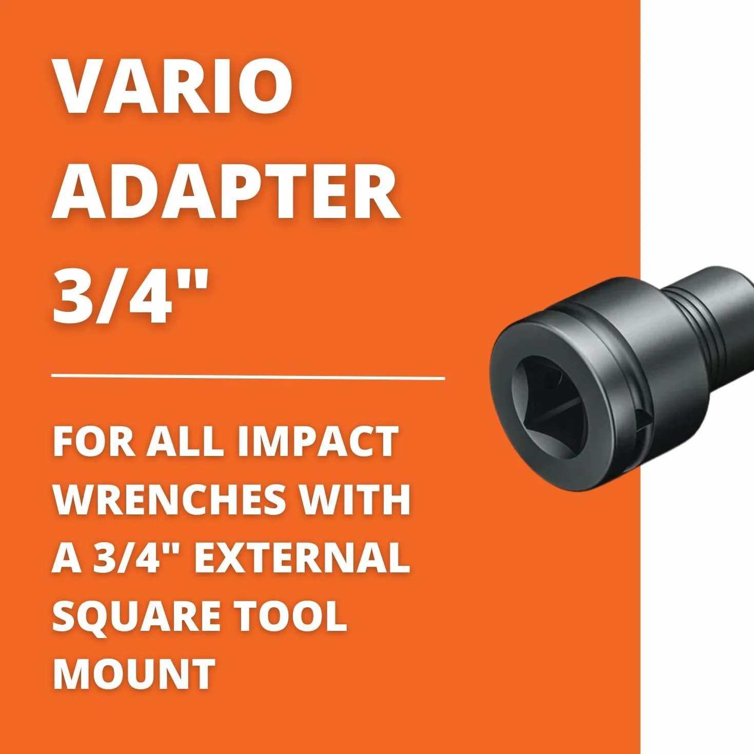 Fein Adapter Vario 3/4", pasuje do akcesoriów FEIN Vario, do wszystkich wkrętarek udarowych z gniazdem czworokątnym 3/4", 64203029010