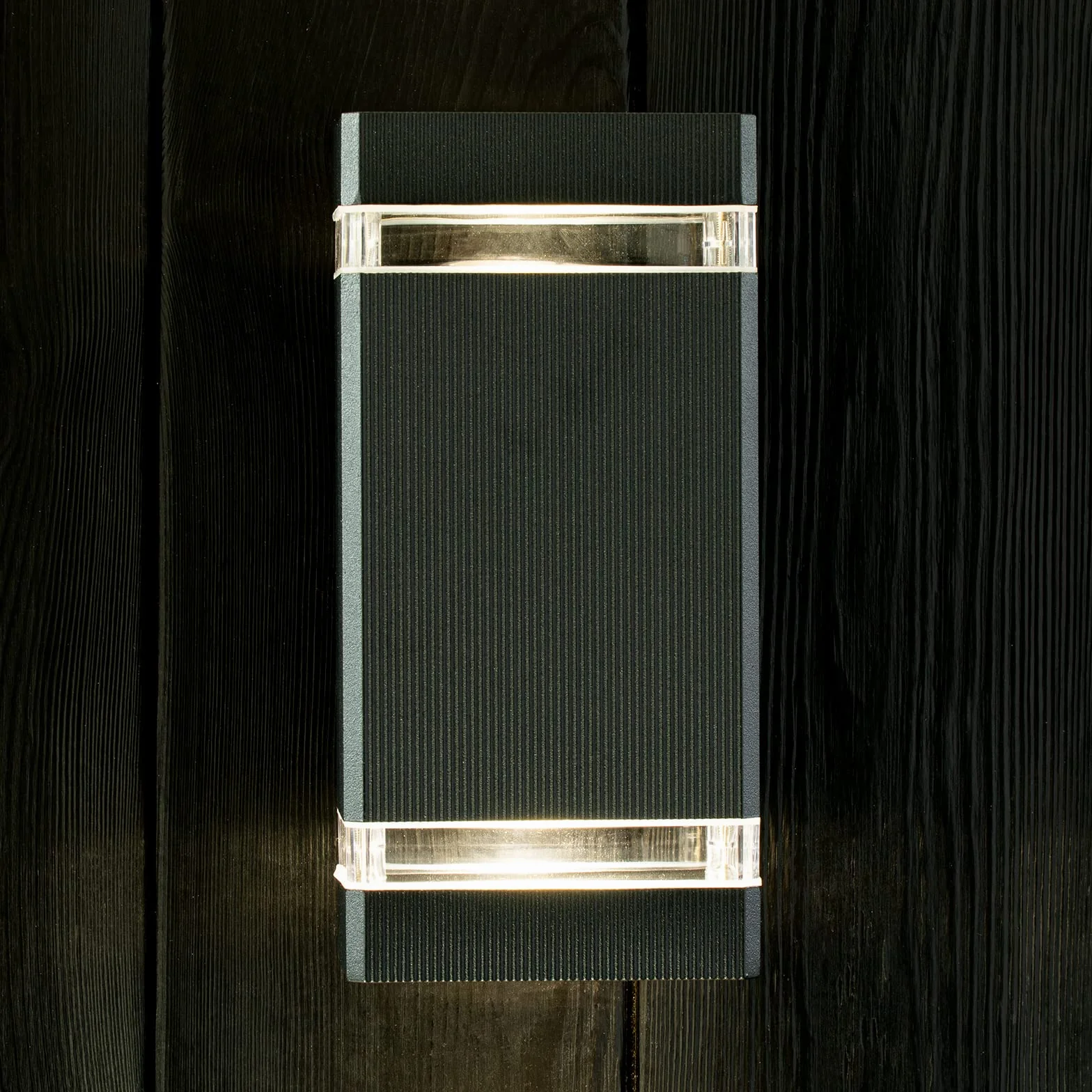 Lumiled lampa ścienna zewnętrzna ściana gniazdo GU10 oświetlenie zewnętrzne kinkiet ogrodowa taras fasada domu IP44 czarny prostokątny aluminiowy góra i