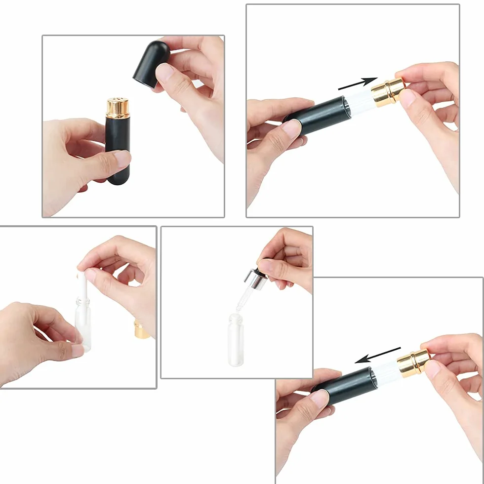 8-pakowy inhalator olejków eterycznych Aluminiowe rurki do aromaterapii do nosa z 8 bawełnianym knotem Puste przenośne rurki do inhalatora Milti-Color do wielokrotnego napełniania do podróży