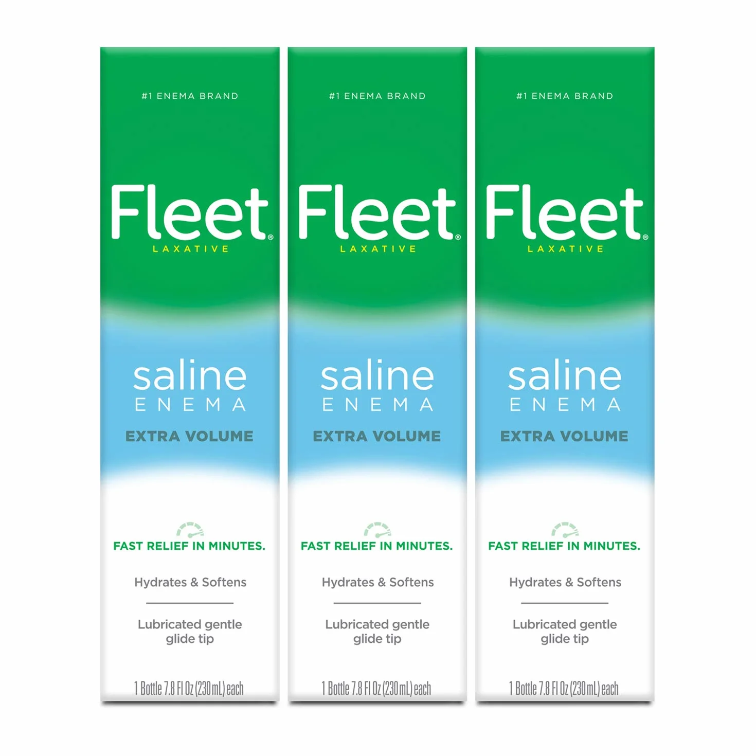 Fleet Laxative Saline Extra Enema for Adult Constipation, 7.8 fl oz, 3 Pack