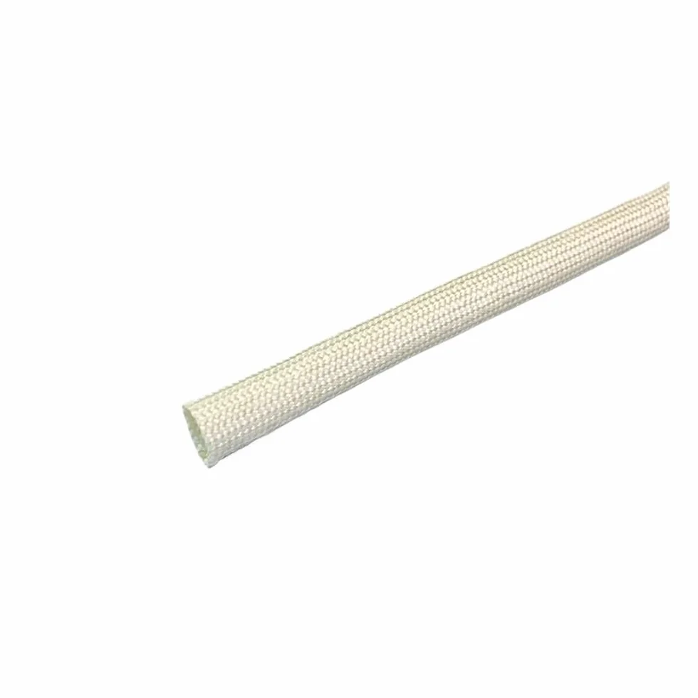 Biała koszulka z włókna szklanego do wysokich temperatur — 1/2/3/4/5/6~25 MM Rurka z plecionego włókna do wiązania kabli — opcje 1/5/10/20M(14MMx20M)
