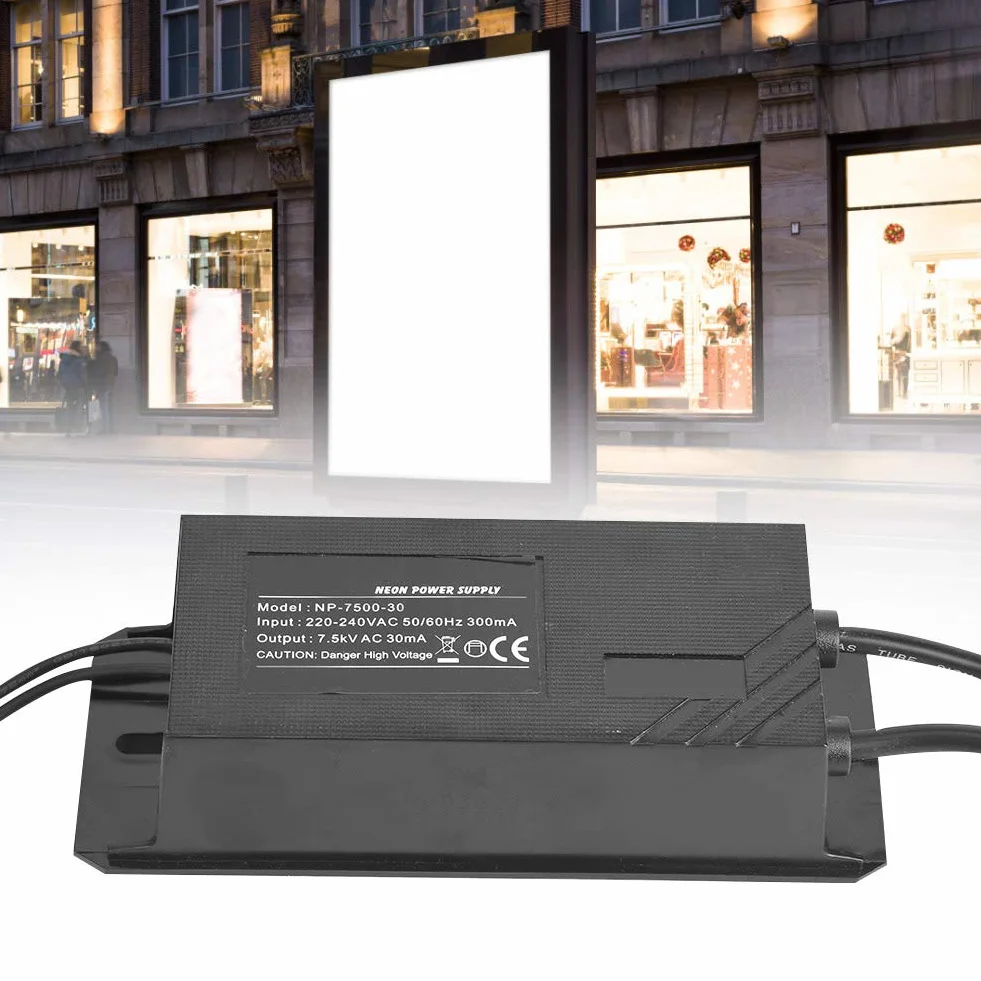 Elektroniczny Transformator Neonowy 7,5 kV 30 mA Zasilacz Sieciowy do Znaków Neonowych Bez Rtęci NP-7500-30 Profesjonalny dla Komercyjnych Tablic Świetlnych