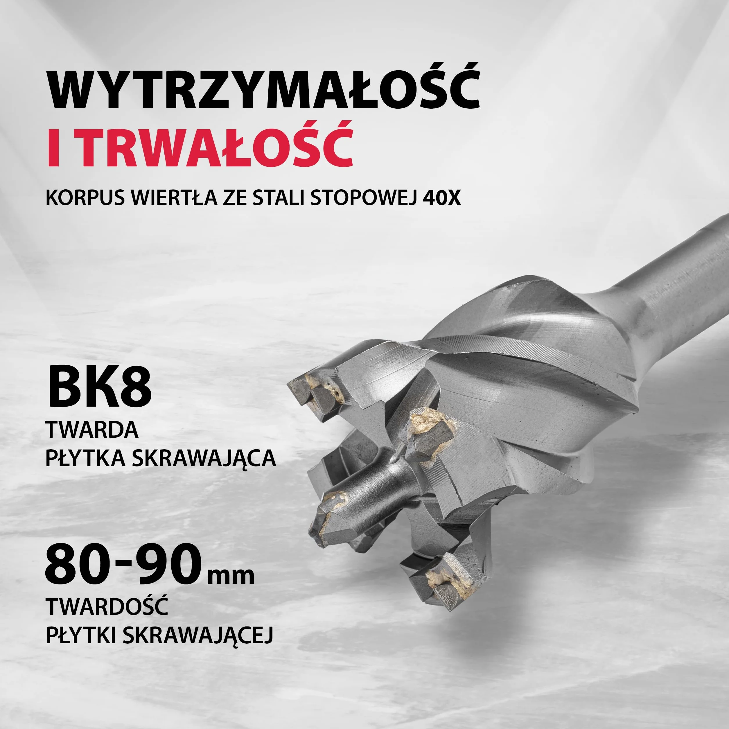 Wiertło przelotowe do betonu, kamienia, cegły, 68x600 mm, SDS-max - MTX