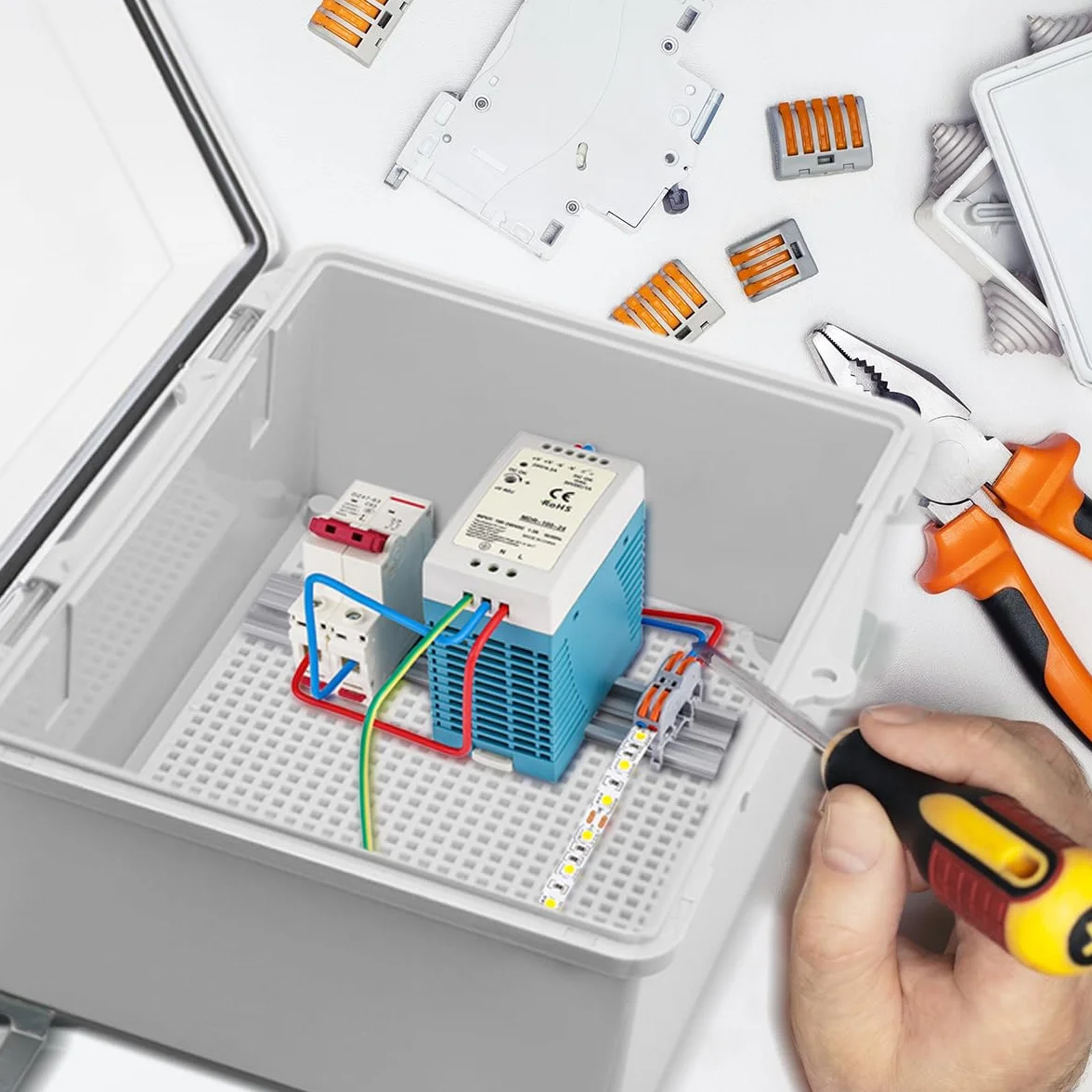 Wodoodporna skrzynka przyłączeniowa elektryczna, odporna na warunki atmosferyczne, IP67, tworzywo ABS, przełącznik routera, skrzynka projektowa, elektroniczna obudowa z płytką