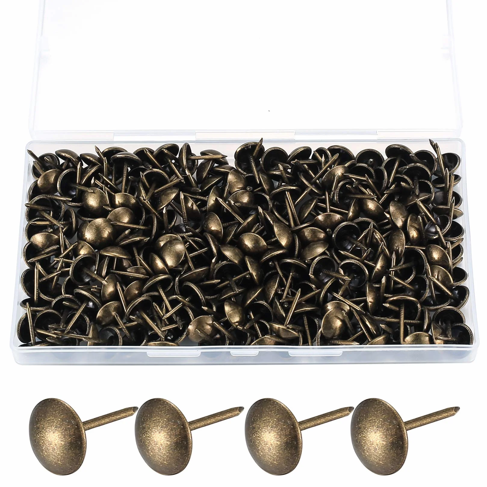 320 sztuk gwoździ tapicerskich, pinezki do tapicerki, gwoździe do mebli w stylu vintage, na fotel, meble, łóżko, gwoździe dekoracyjne, 11 x 17 mm (brązowe)