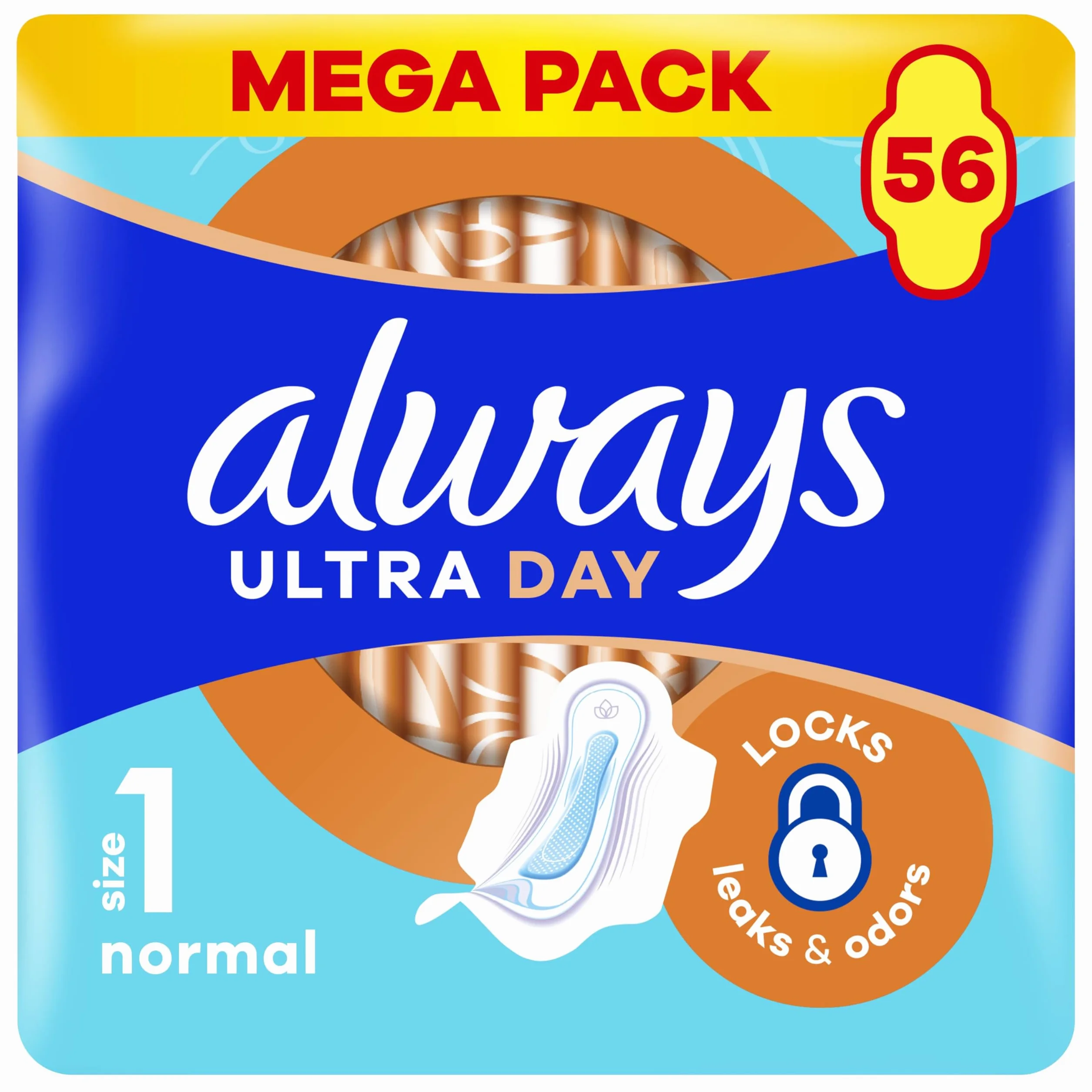 Always Podpaski Ultra Day Normal rozmiar 1 ze skrzydełkami 56 szt