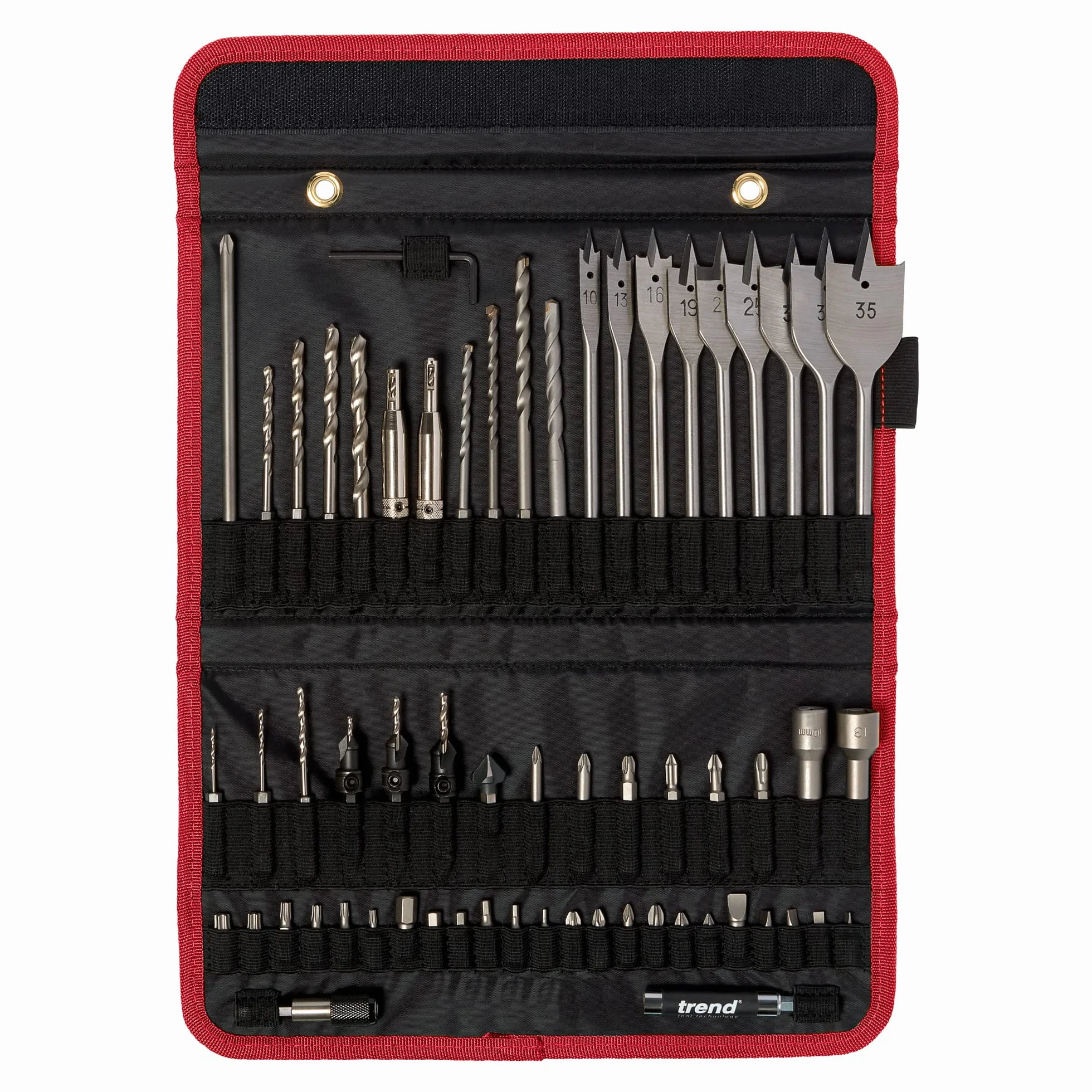 Trend Quick Release 60-częściowy zestaw w uchwycie narzędziowym, zawiera zestaw końcówek do wkrętarek do różnych typów śrub, QR/SET/2