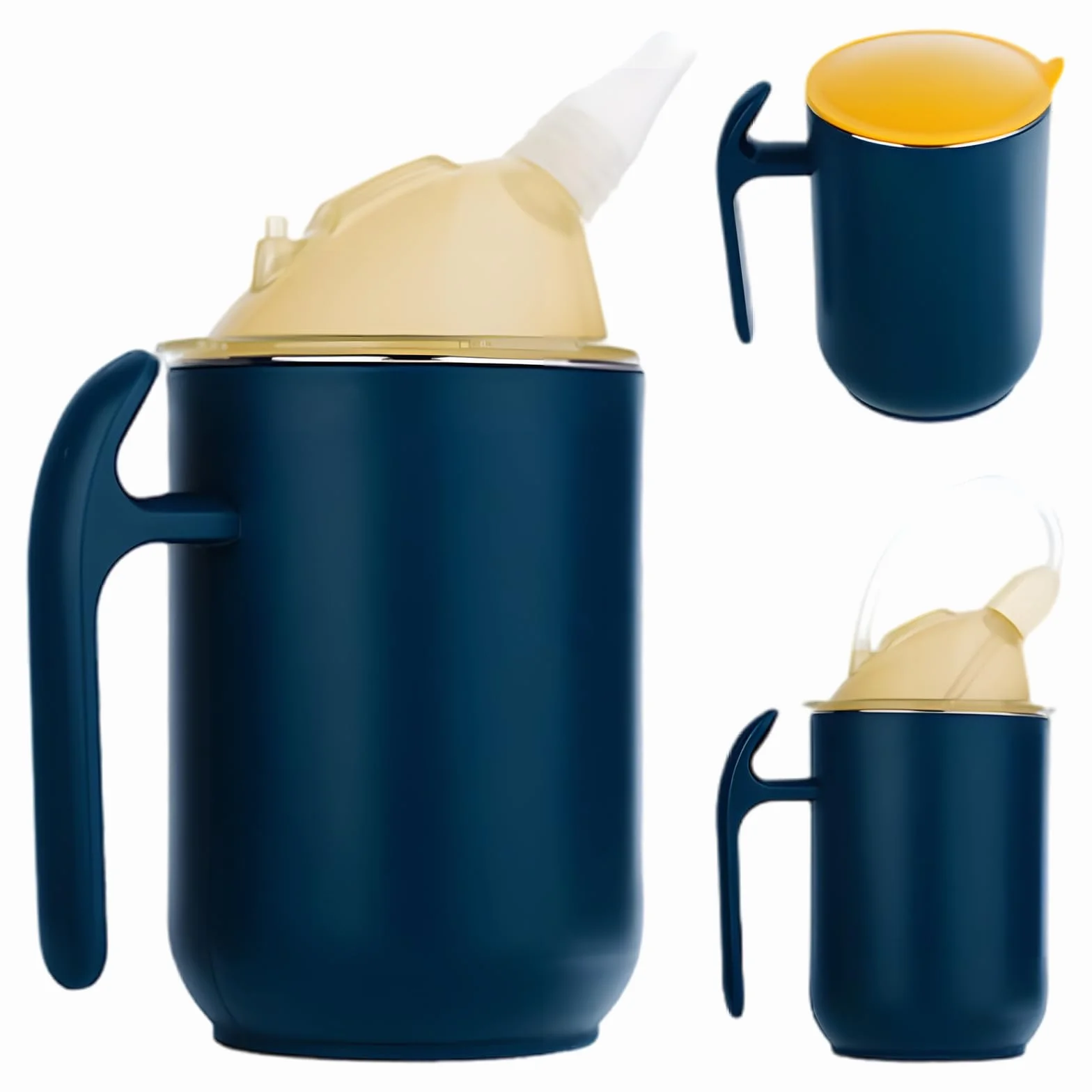 Kubek ze stali nierdzewnej 3 w 1 400 ml szczelny z uchwytami dla seniorów