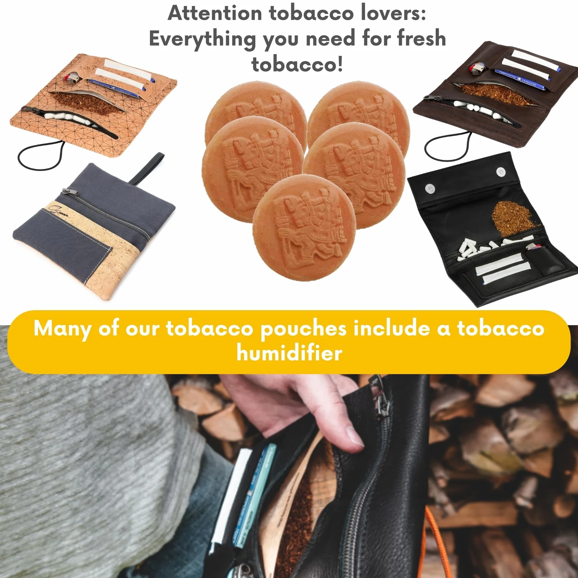 Kamień nawilżający do tytoniu z naturalnej terakoty Simaru, humidor wielokrotnego użytku