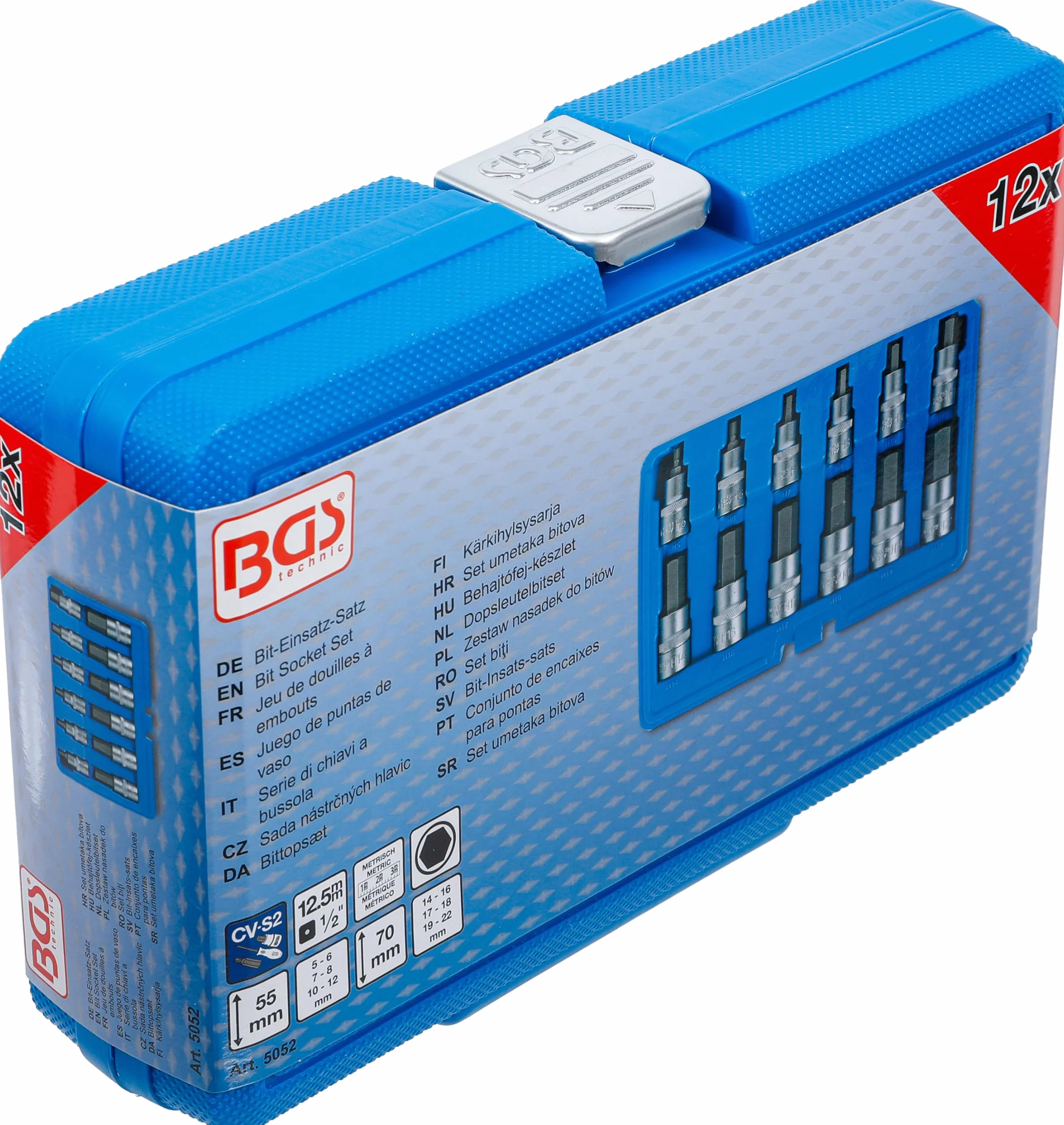 BGS 5052 Zestaw nasadek do bitów 12,5 mm (1/2") gniazdo sześciokątne 5-22 mm 12 szt.