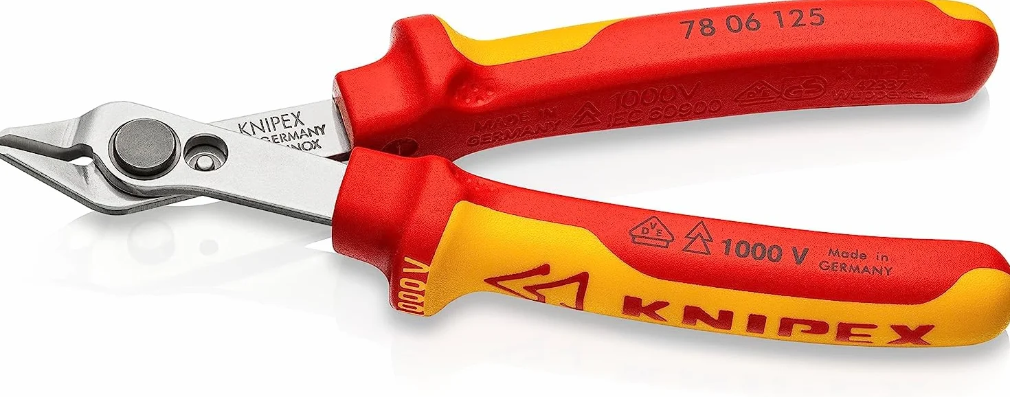 KNIPEX Electronic Super Knips VDE w opakowaniu z zawieszką z wielokomponentowymi osłonkami, izolowane wg VDE 125 mm, 78 06 125 SB