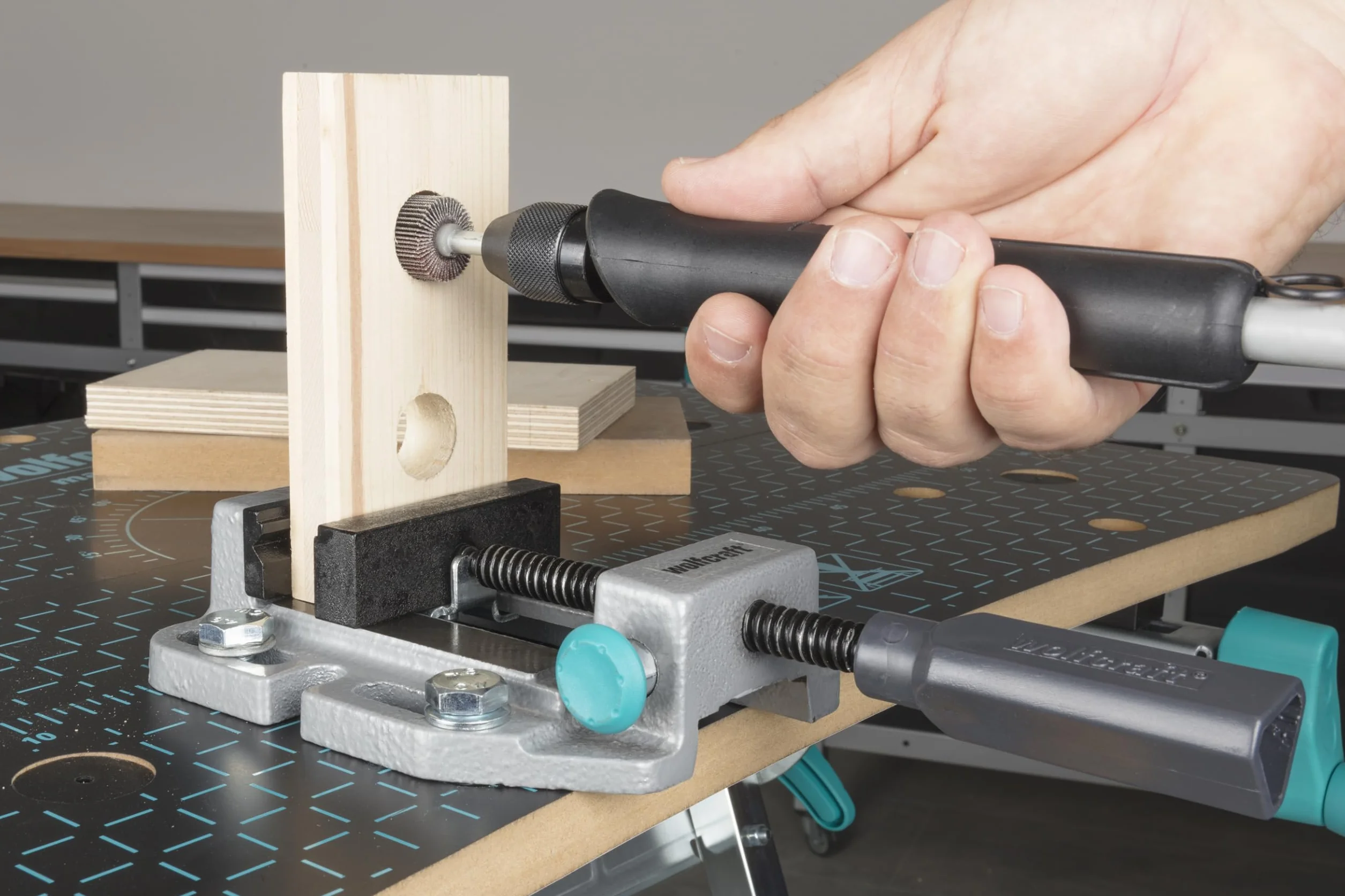 wolfcraft Imadło maszynowe I 3423000 I Z systemem szybkiego zacisku - Szerokość szczęki: 80 mm - Zakres zacisku: 80 mm