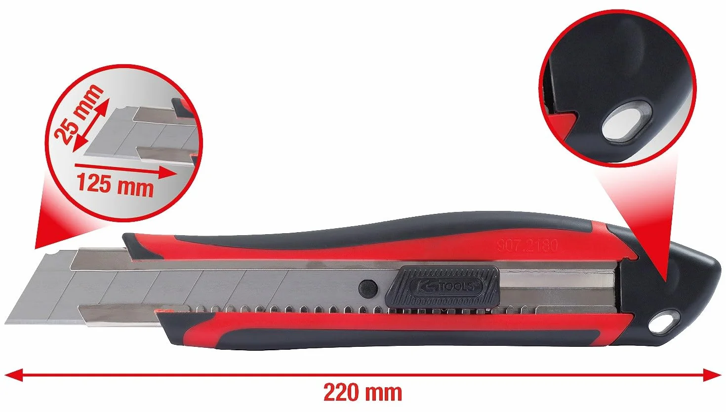 KS Tools 907.2180 Uniwersalny nożyk z łamanym ostrzem 25 mm