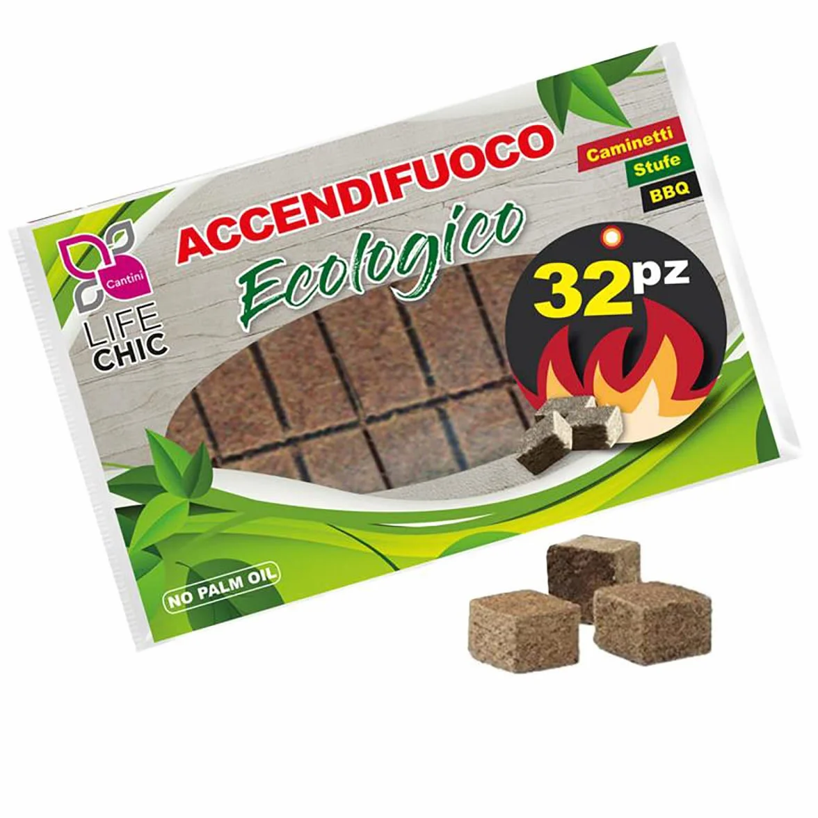 Ekologiczna rozpałka bez oleju palmowego, z naturalnych trocin sosnowych i oleju roślinnego, bezzapachowa, do rozpalania ognia, grilla, kominków i pieców na drewno