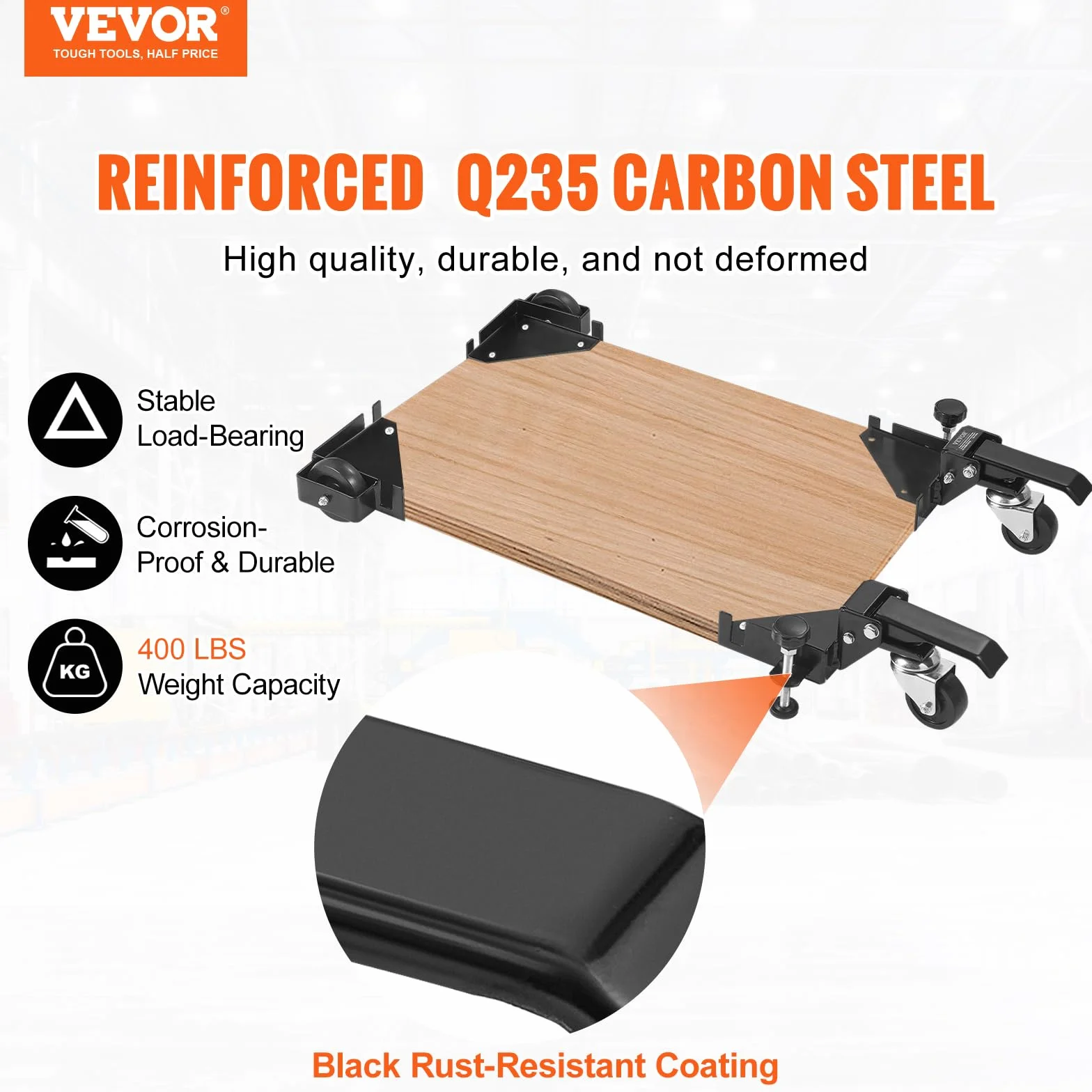 VEVOR Zestaw mobilny do dużych obciążeń 181,4 kg, stojak z kółkami 241,3 x 241,3 mm, kółka obrotowe