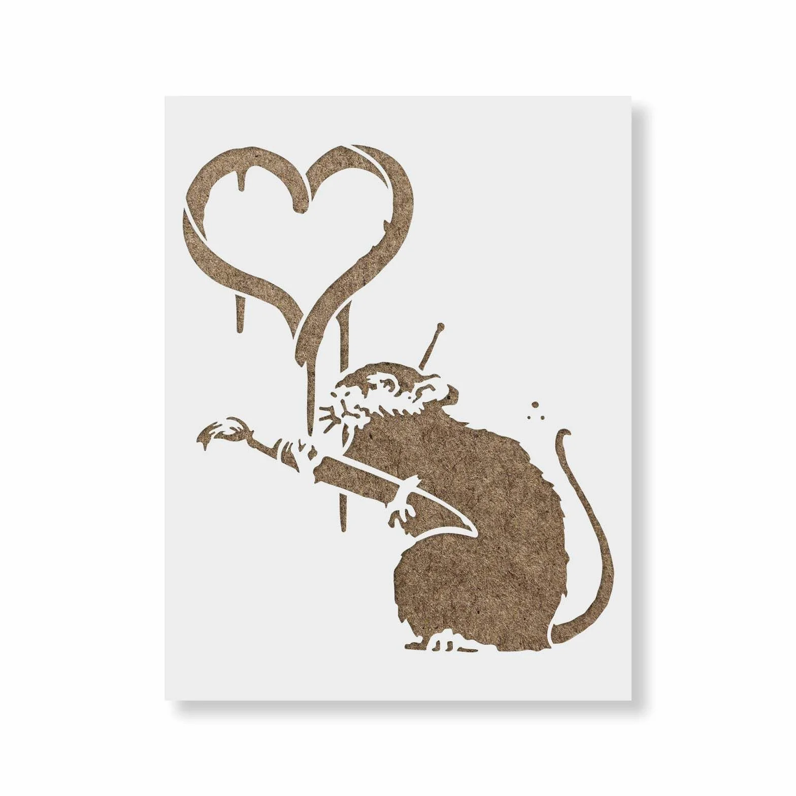 Banksy Love Rat szablon A5