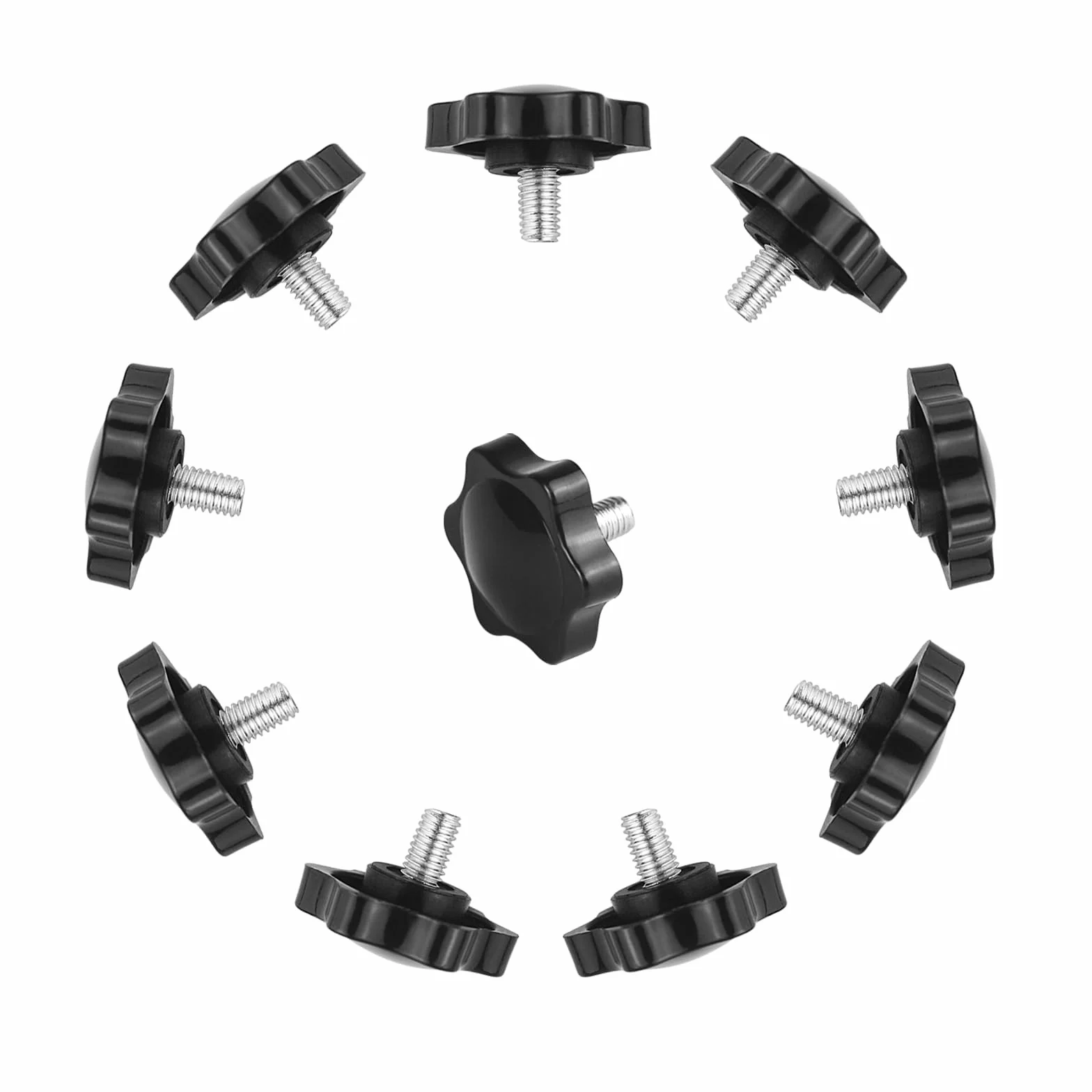 10 sztuk śruby z łbem sześciokątnym M6 x 10 mm, z tworzywa sztucznego, śruby z uchwytem gwiazdowym, gwint zastępczy gwiazdy, ręczna śruba początkowa, mechaniczna śruba blokująca, średnica