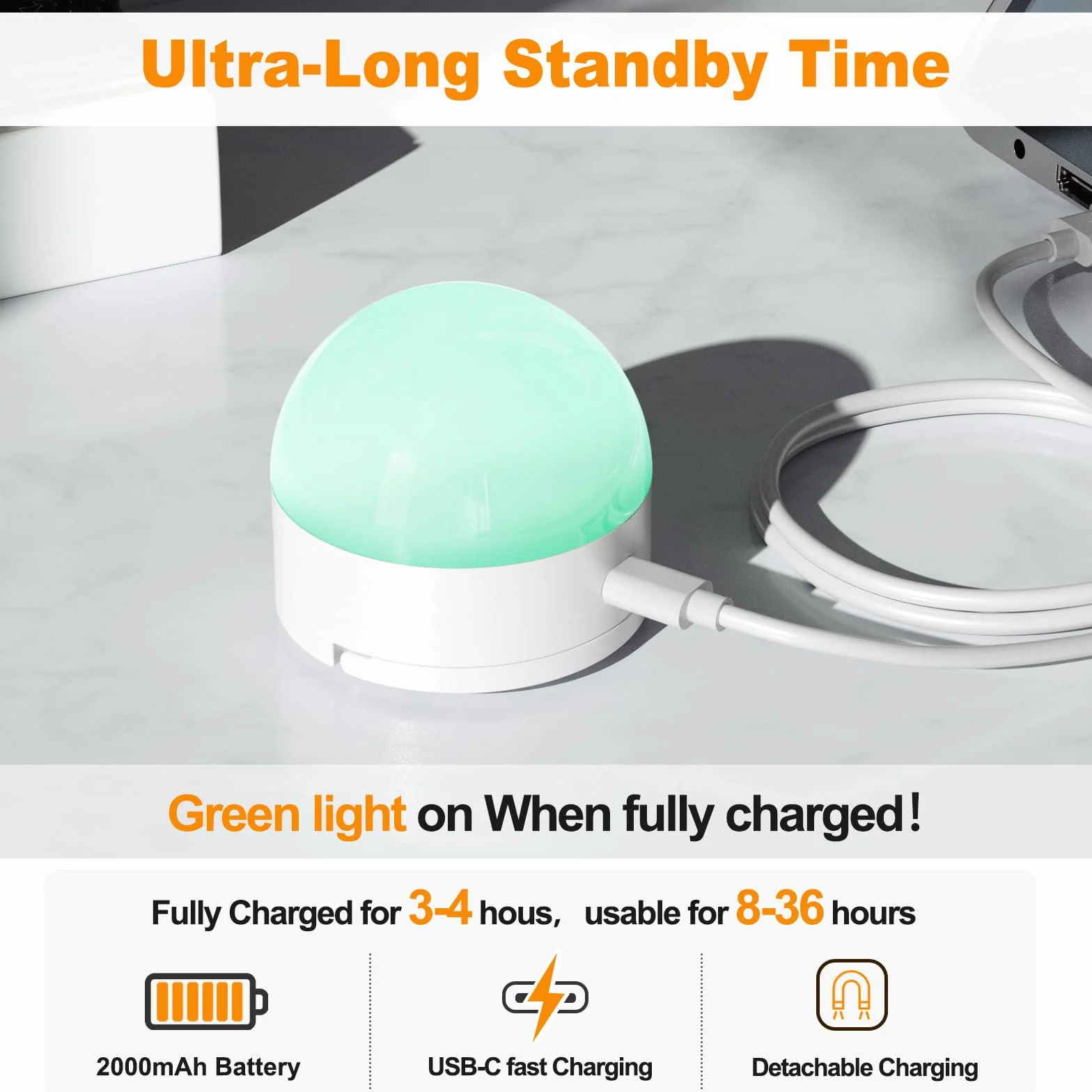 Oumida Żarówka LED do ponownego ładowania USB-C z pilotem zdalnego sterowania, E27 kolorów RGB, żarówka LED z baterią, 3 W, sterowanie dotykowe, z funkcją timera, światło awaryjne z magnesem (biała x