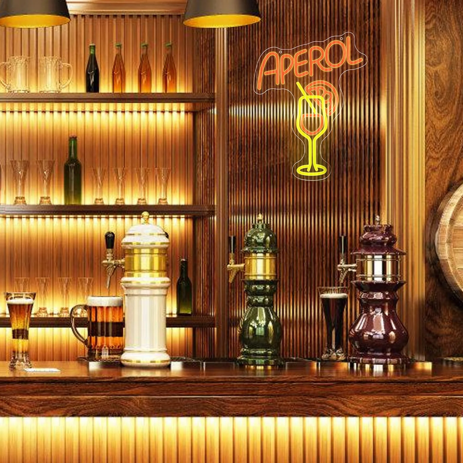 Neonowy szyld LED do koktajli, Aperol Spritz, neonowy szyld LED do baru, spersonalizowany szyld, koktajl, bar, neonowe światło, ściemnialne, akrylowa dekoracja LED do baru domowego, restauracji, na