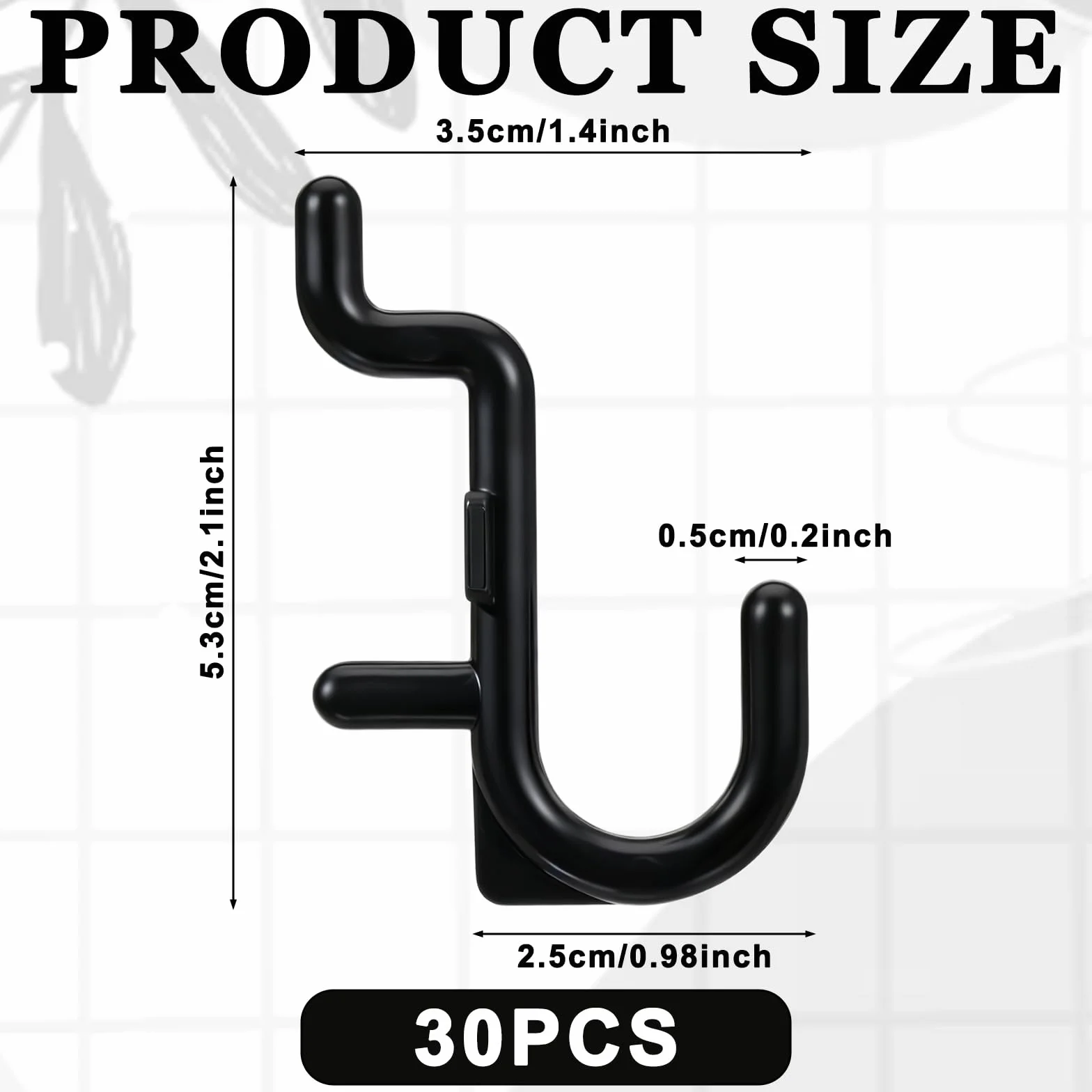 Plastikowe haczyki do tablic pegboardowych 1/10.2 cm asortyment do wieszania narzędzi