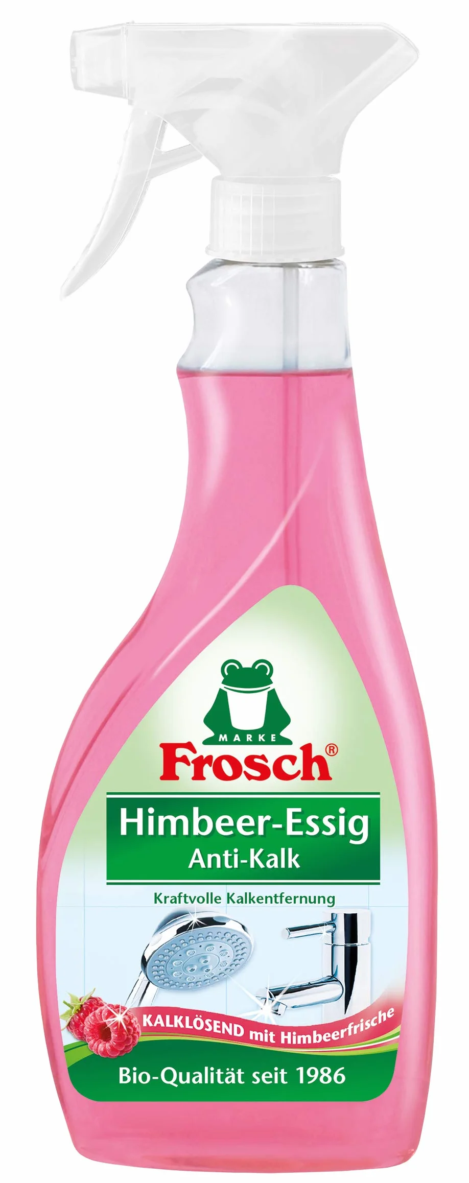 Frosch Mimbeer-ocet środek do czyszczenia zapobiegający osadzaniu się kamienia butelka z rozpylaczem 1 x 500 ml