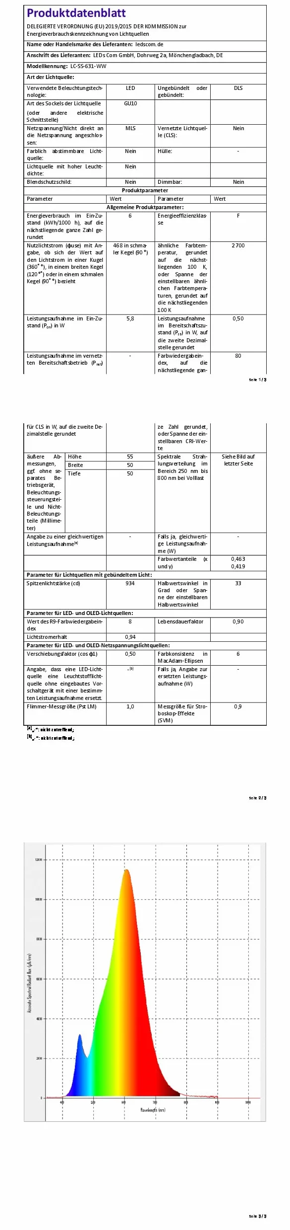 ledscom.de BOFU Oprawa wpuszczana w ziemię stal nierdzewna okrągła IP67 150mm Ø lampa LED 5,473W 468lm 30° ciepła biel