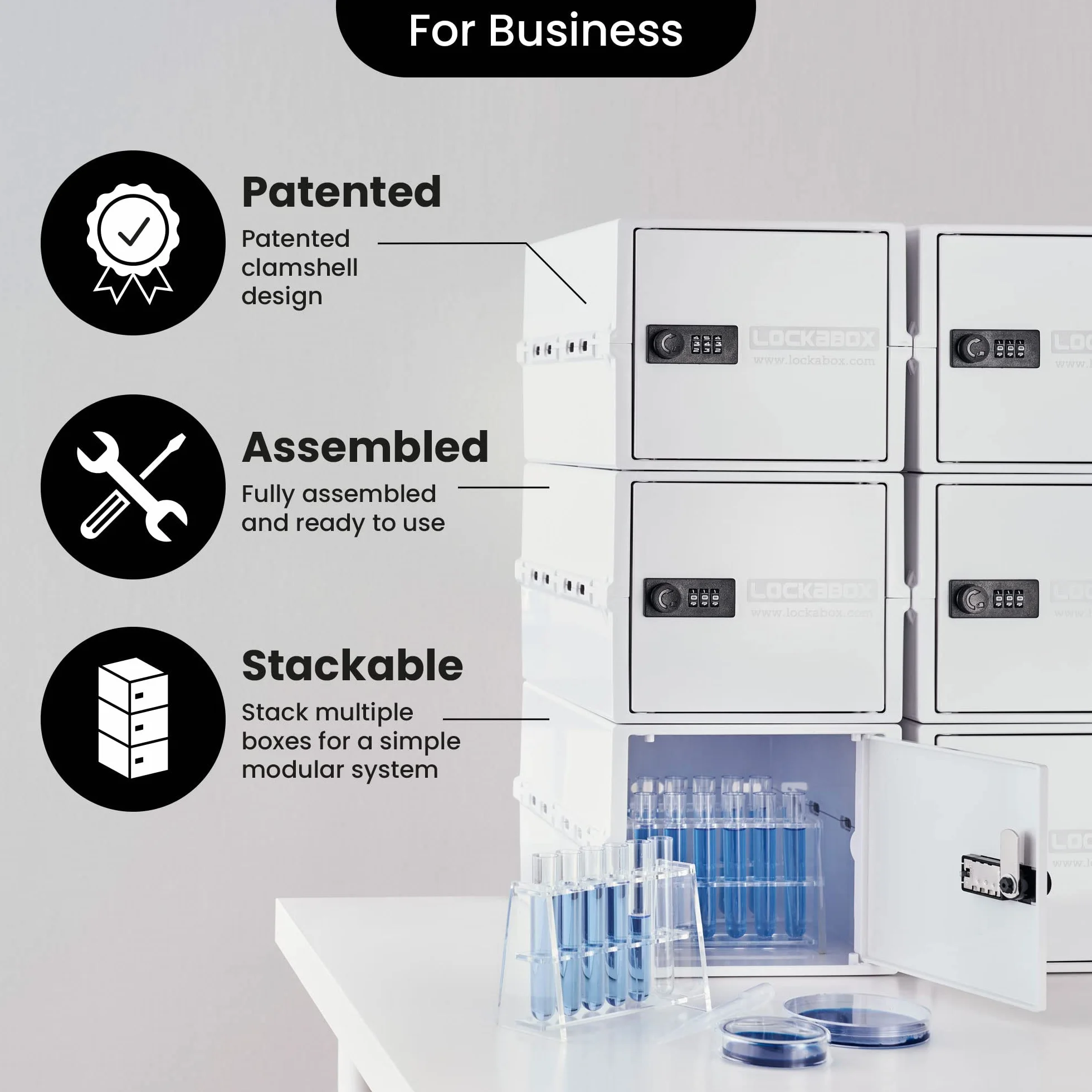 Lockabox One™ Kompaktowe zamykane pudełko do przechowywania żywności Opal White