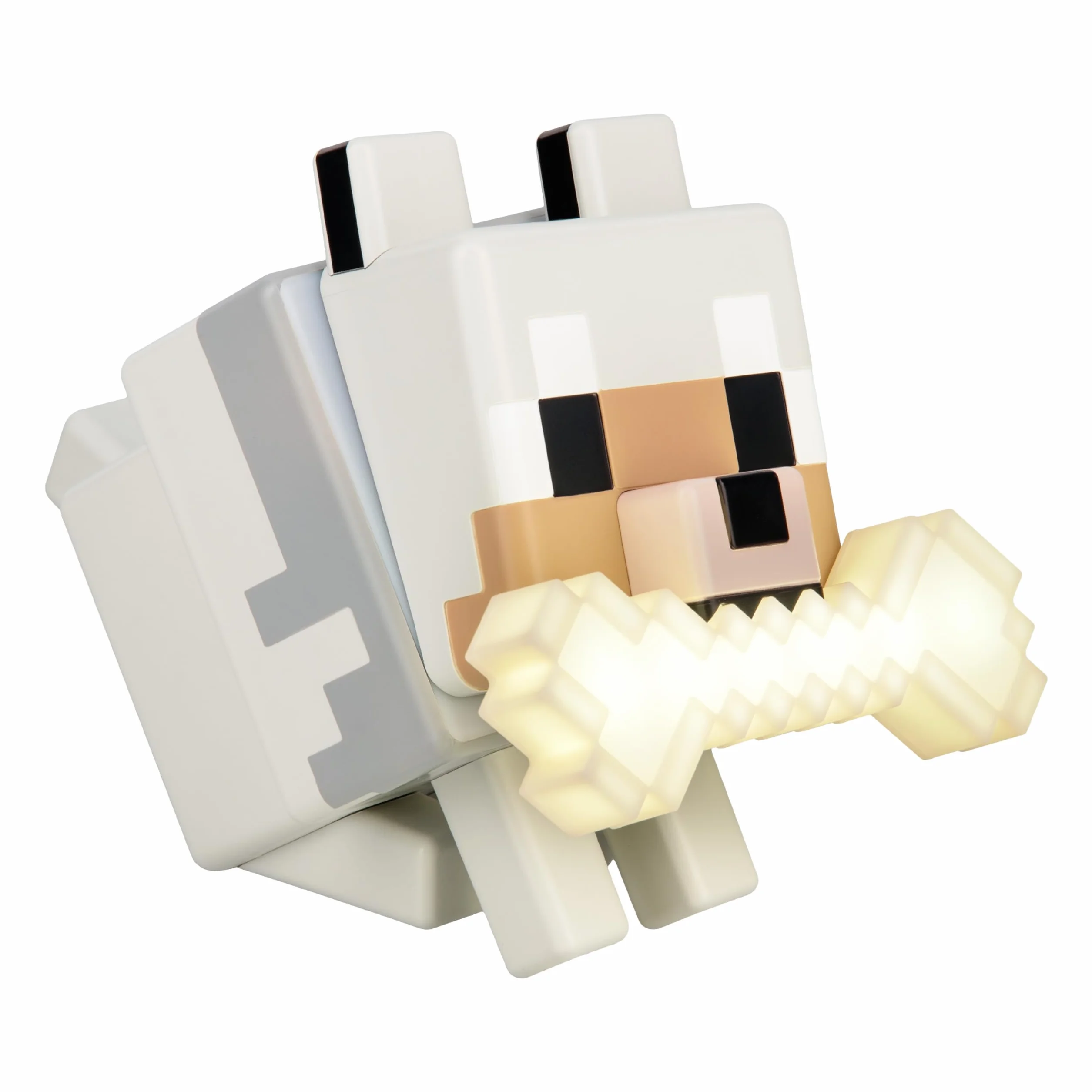 Paladone Minecraft Wolf GloBuddies 3D zmieniające kolor światła, oficjalnie licencjonowana lampka nocna LED, dotknij, aby zmienić kolor, towar do gier, zasilanie bateryjne