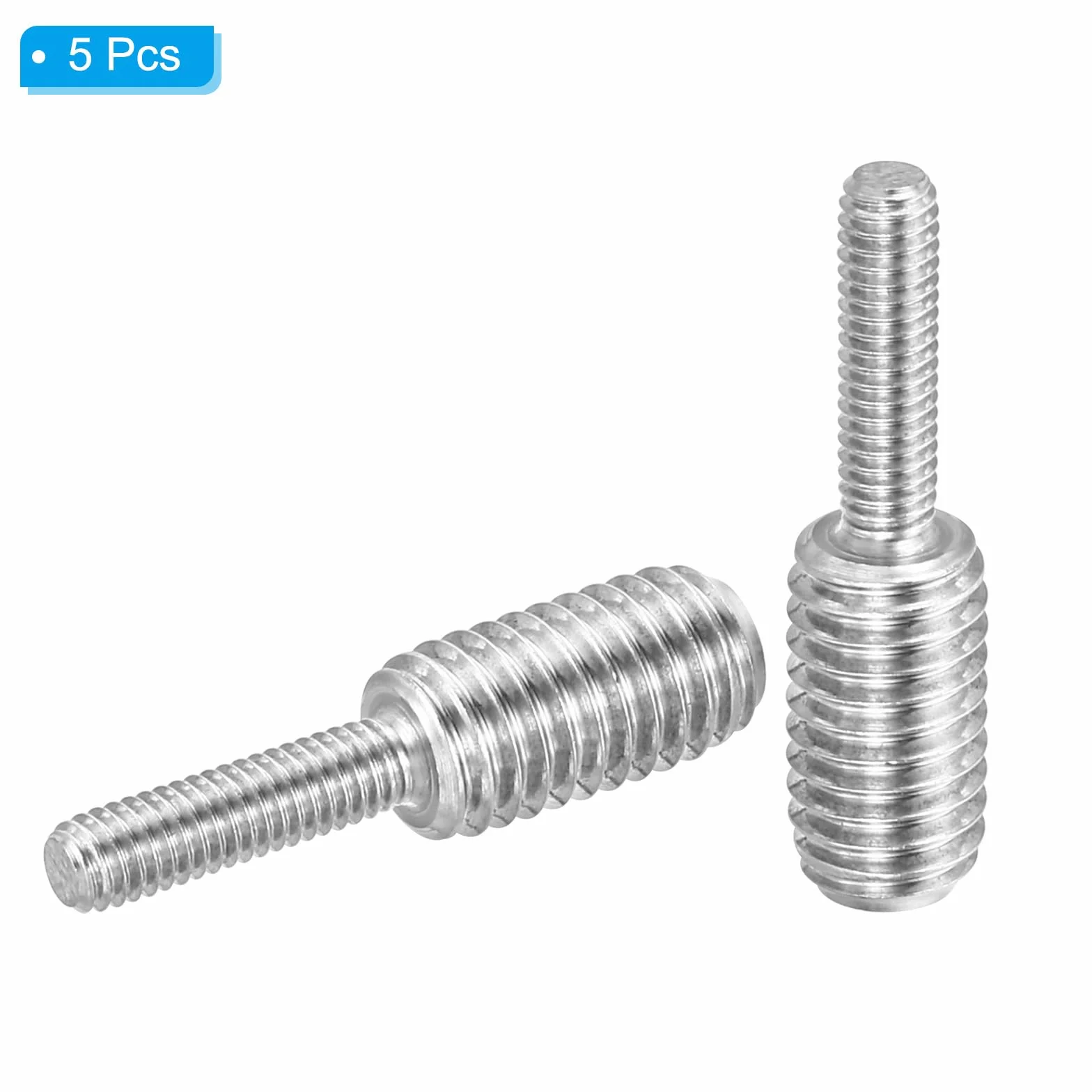 PATIKIL M4 x M8 x 30 śruba z podwójnym końcem gwintowanym, 5 szt. 304 ze stali nierdzewnej adapter redukcyjny do sprzętu meblowego, długość 30 mm