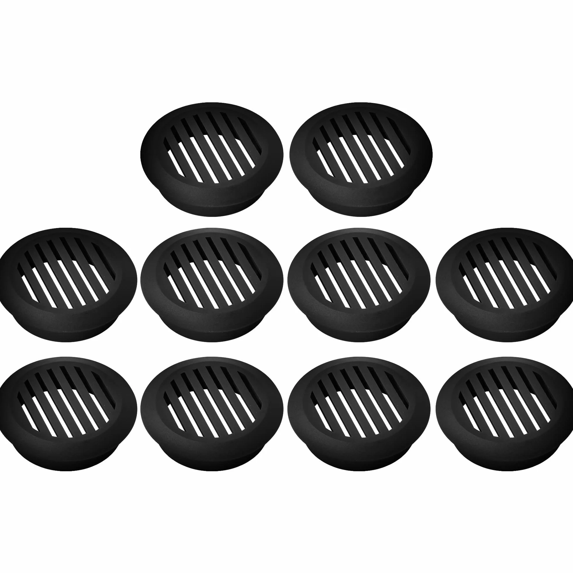 cyclingcolors 10 x okrągła kratka wentylacyjna z tworzywa sztucznego średnica wgłębienia 50 mm wysokość 12,5 mm osłona sufitu ściana stolarska, czarna