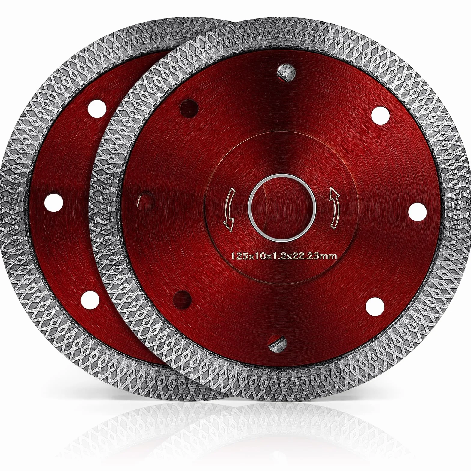 flintronic Diamentowe tarcze tnące 125 mm do szlifierki kątowej, 2 szt. super cienkich diamentowych brzeszczotów, czyste cięcie porcelany, płytek, granitu, marmuru, kamieni, cegieł i ceramiki, cięcie