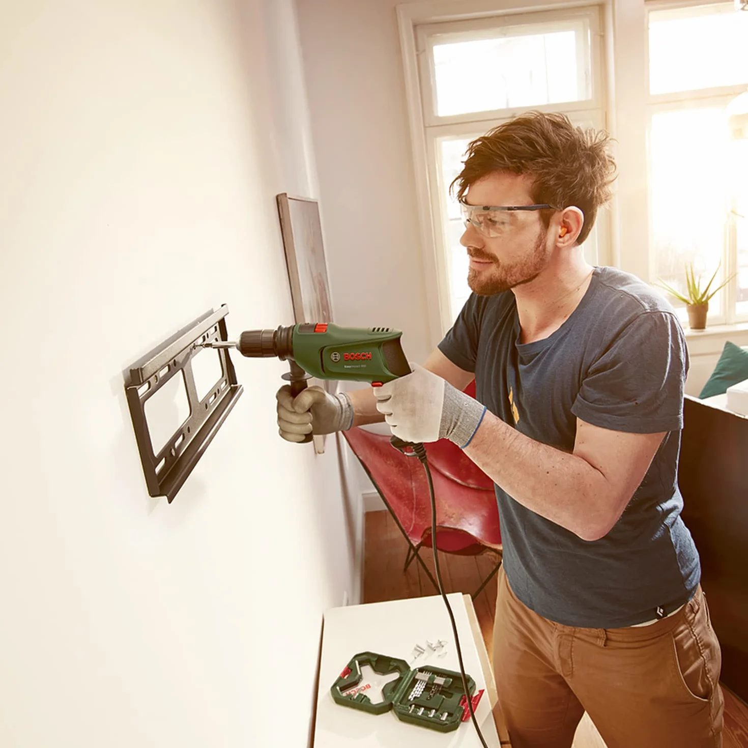Bosch Easyimpact 600 Wiertarka Udarowa, Zielony/Czarny, 600W
