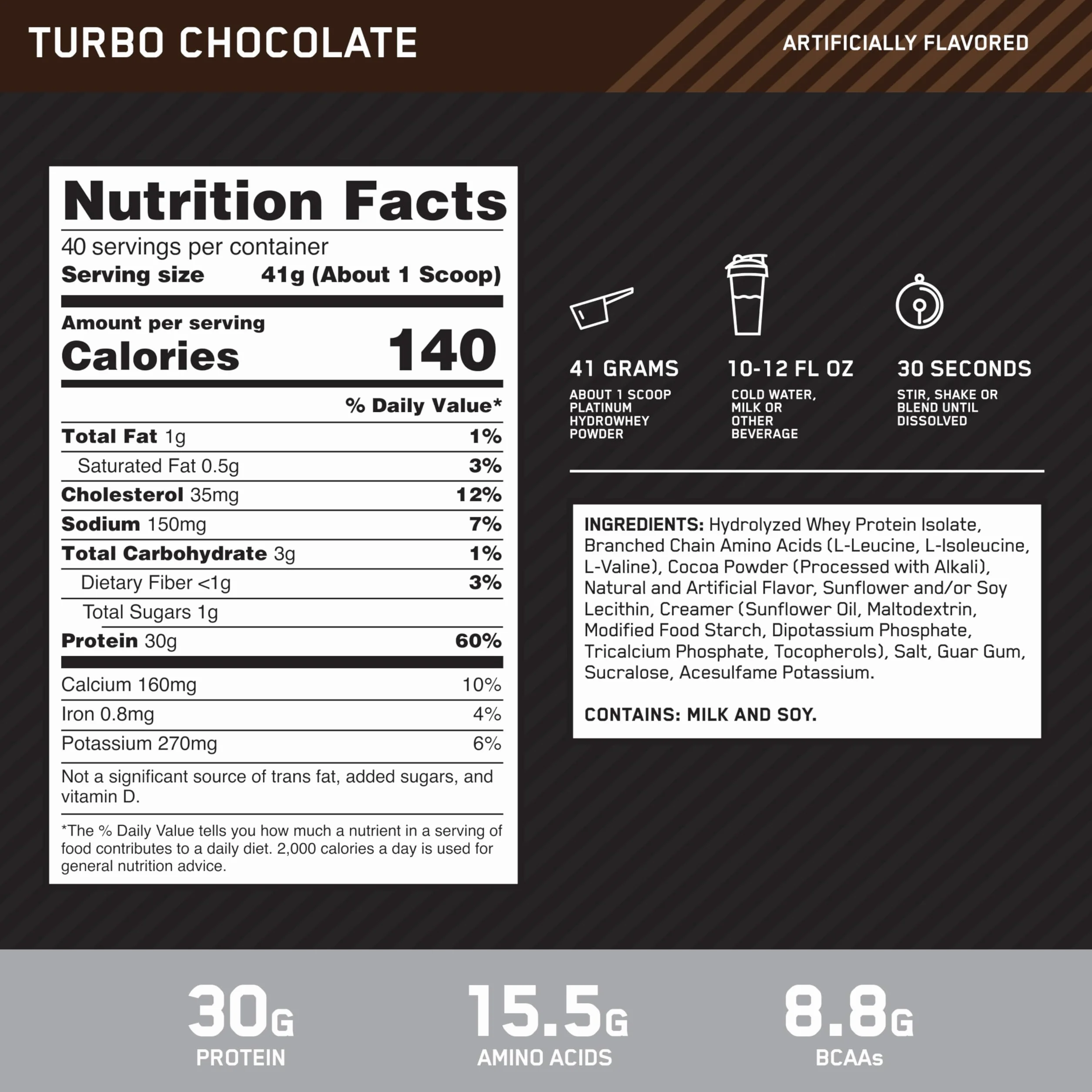 Optimum Nutrition Platinum Hydro Whey, hydrolizowany izolat białka serwatkowego, smak czekolada mleczna, 1,6 kg