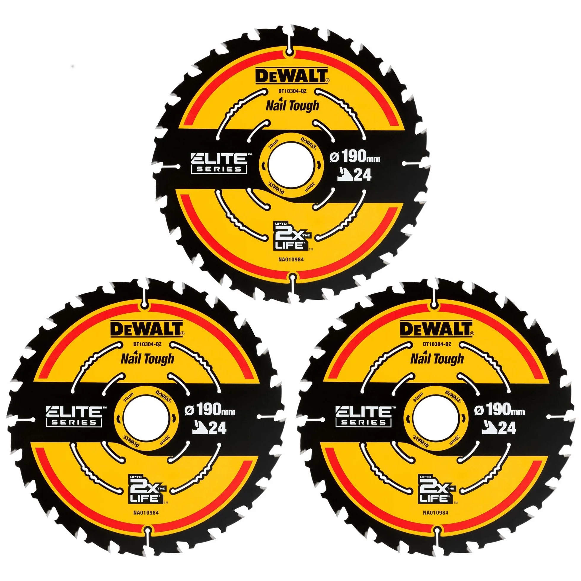 DEWALT, Zestaw tarcz pilarskich Extreme 190x30 mm, 3 sztuki, DT10399-QZ