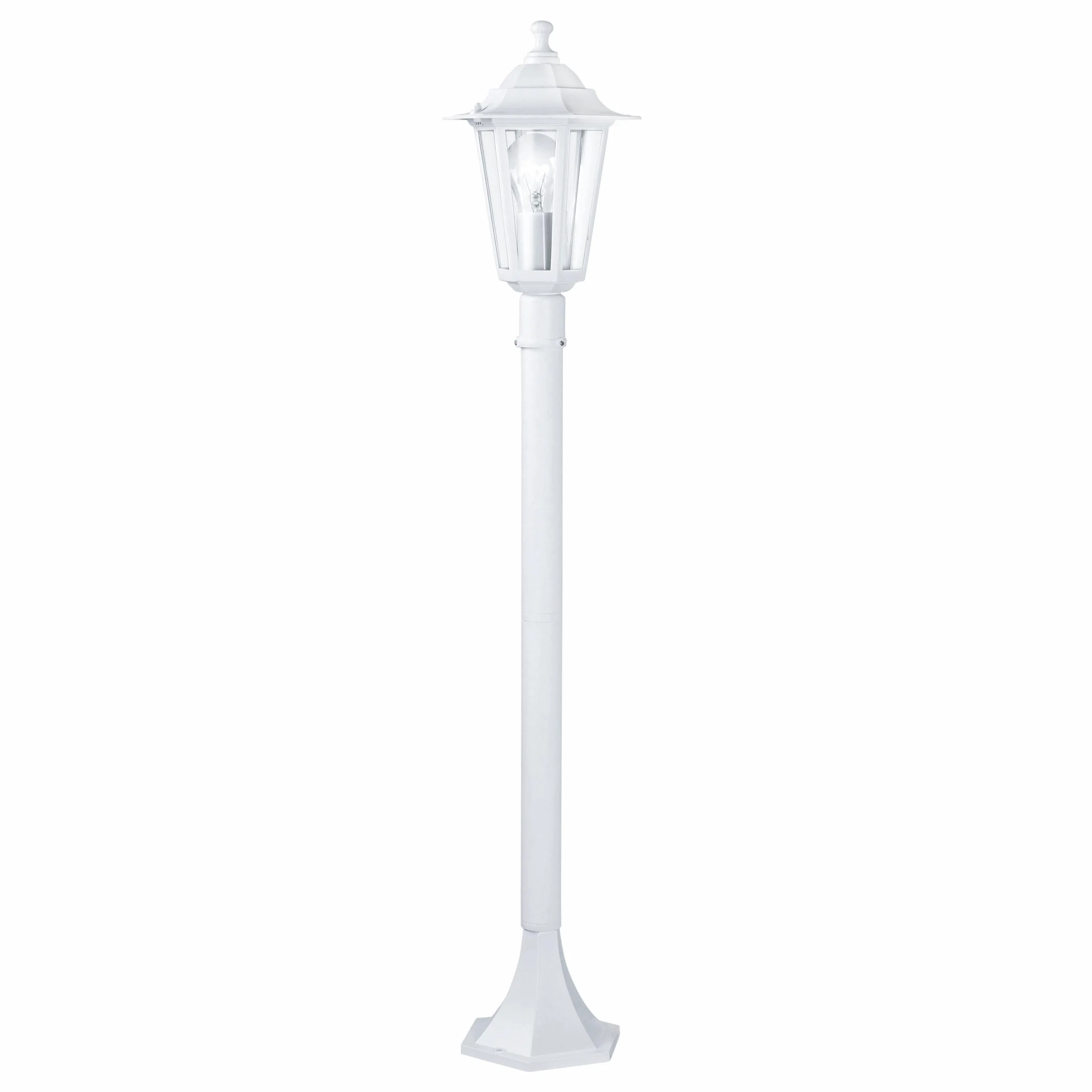 EGLO Lampa stojąca zewnętrzna E27 IP44 biała odlew aluminiowy szkło