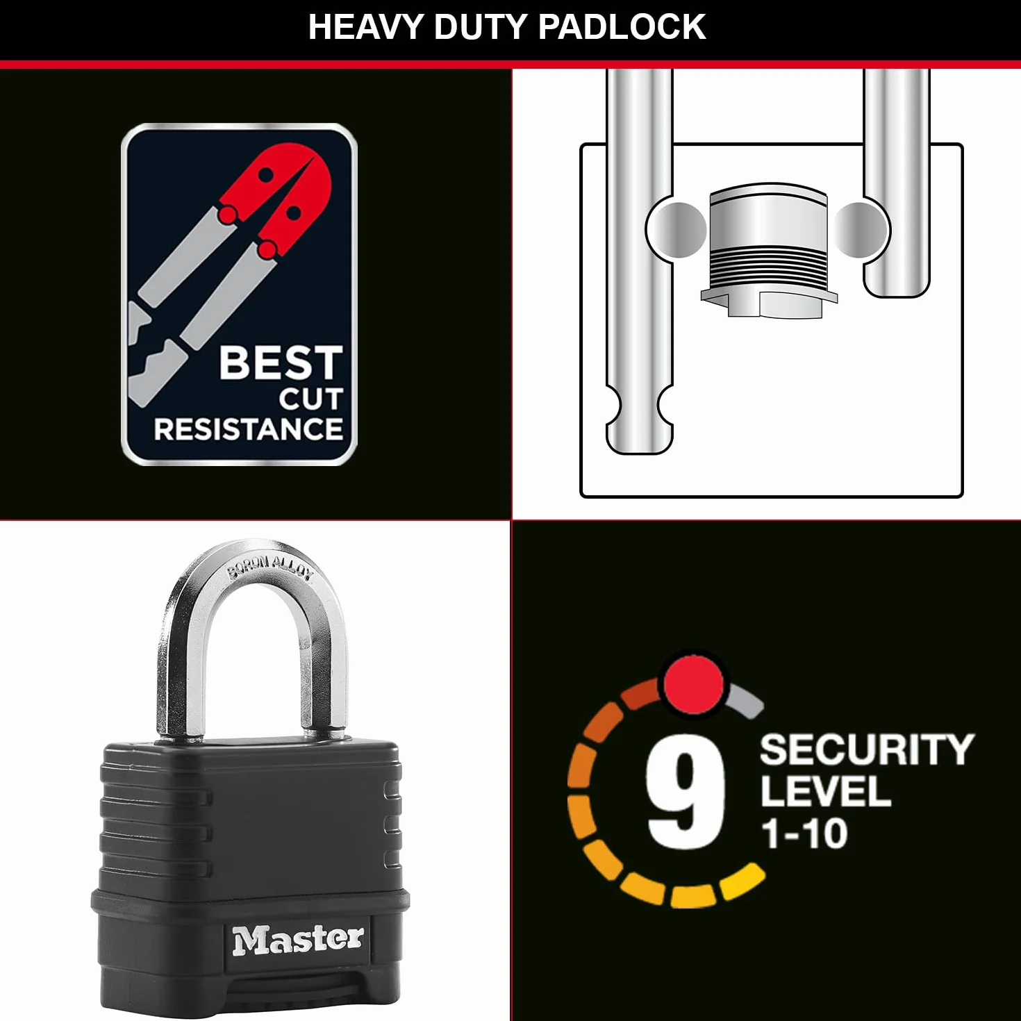Master Lock Excell zamek szyfrowy 50 mm czarny M178EURD