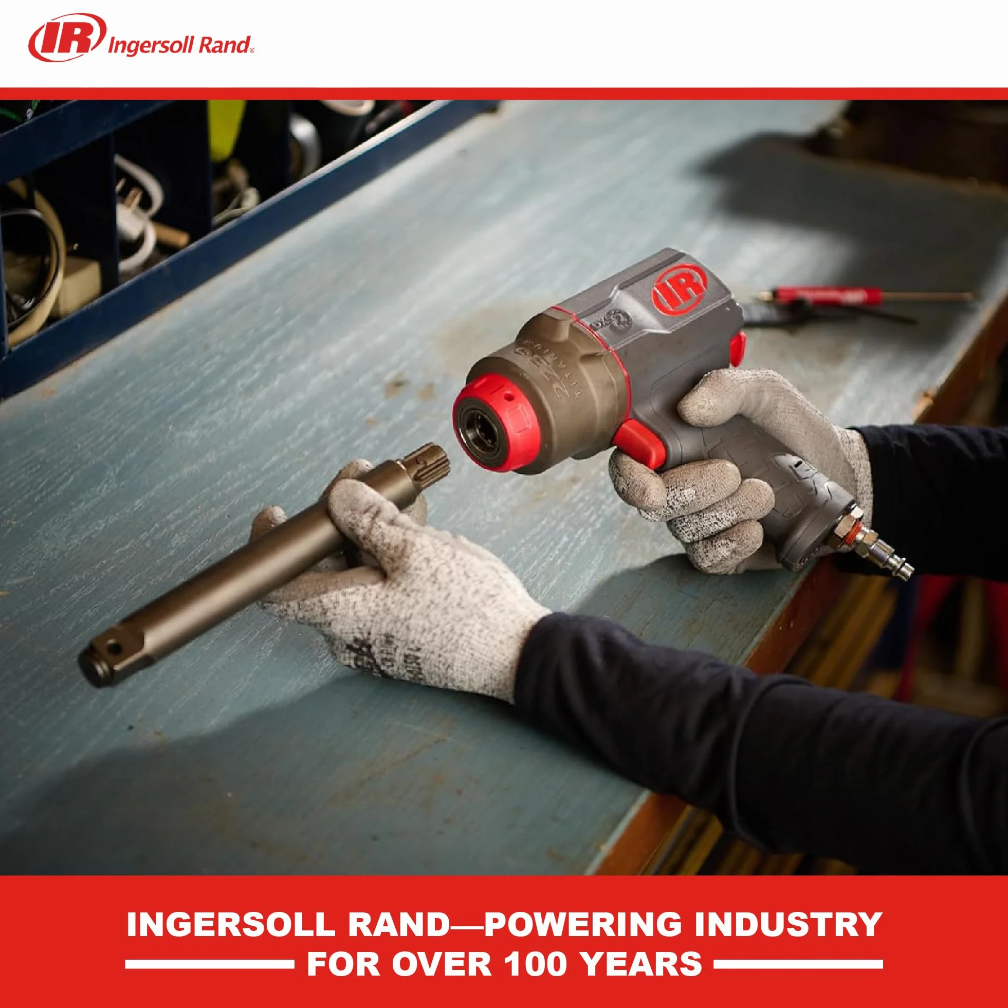 Ingersoll-Rand 2236QTIMAX-2 DXS2 1/2" Pneumatyczny Klucz Udarowy, Kowadełko 2", Cichy, 1500 ft-lb, Tytanowa Obudowa Młotka, Pierścień Cierny