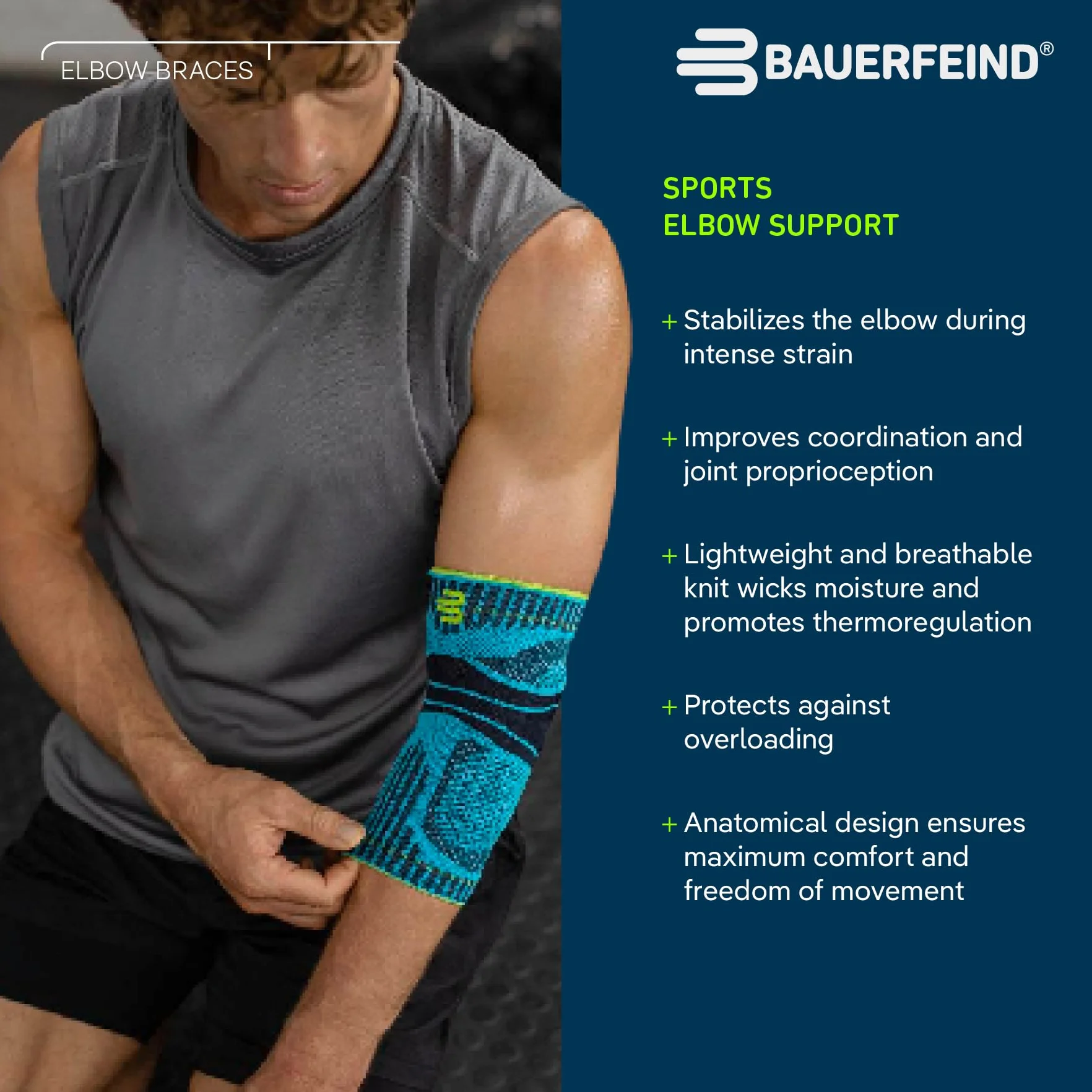 BAUERFEIND Bandaż na łokieć "Elbow Support" na łokieć tenisisty i łokieć golfisty, uniseks
