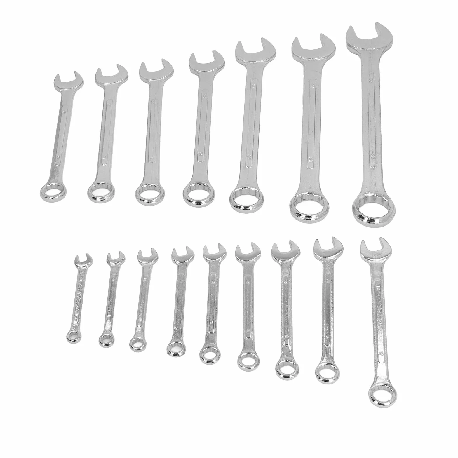 Generic Zestaw Kluczy Płasko-oczkowych 16 szt. Stal Cr-Vanadium o Wysokiej Wytrzymałości do Napraw Samochodowych i Przemysłowych 8-32mm
