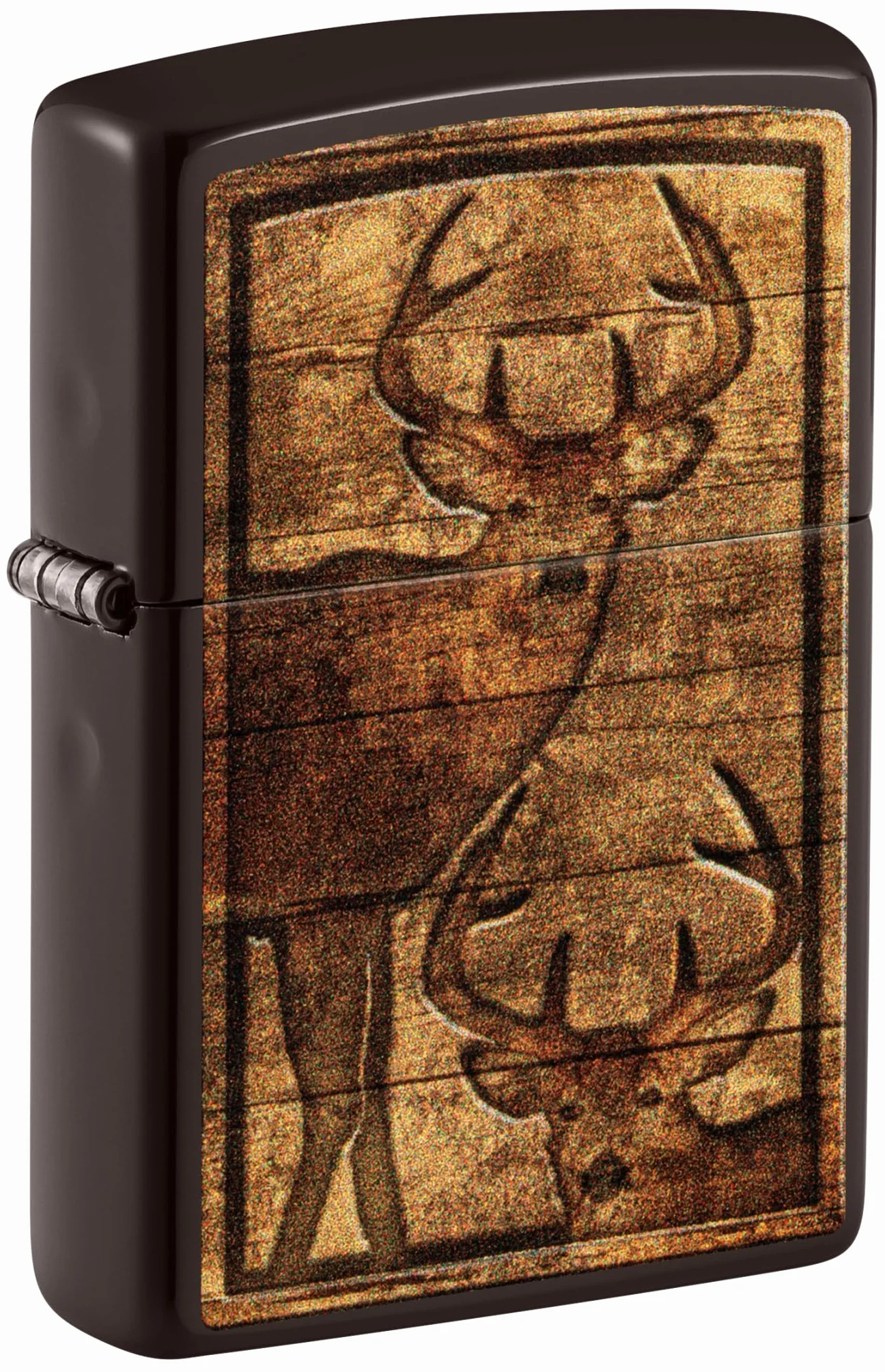 Zippo Outdoor Wooden Nature Zapalniczka Sztormowa, Kolorowy Nadruk, do Napełniania, Wielokrotnego Użytku, Wiatroodporna Konstrukcja, Pudełko na Prezent, Wykonano w USA, Kolor Brązowy