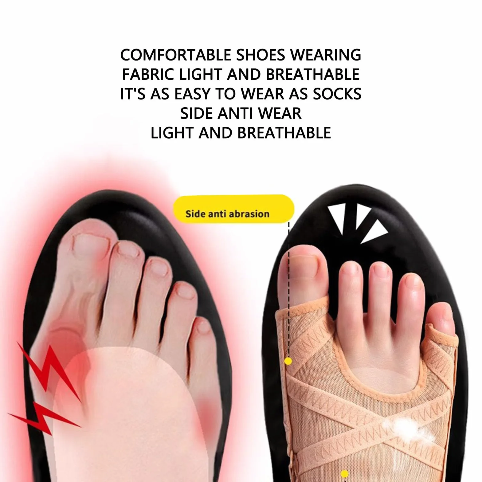 Skarpetki Korektorowe Bunion 2PCS Miękki Oddychający Separator Szyny dla Hallux Valgus