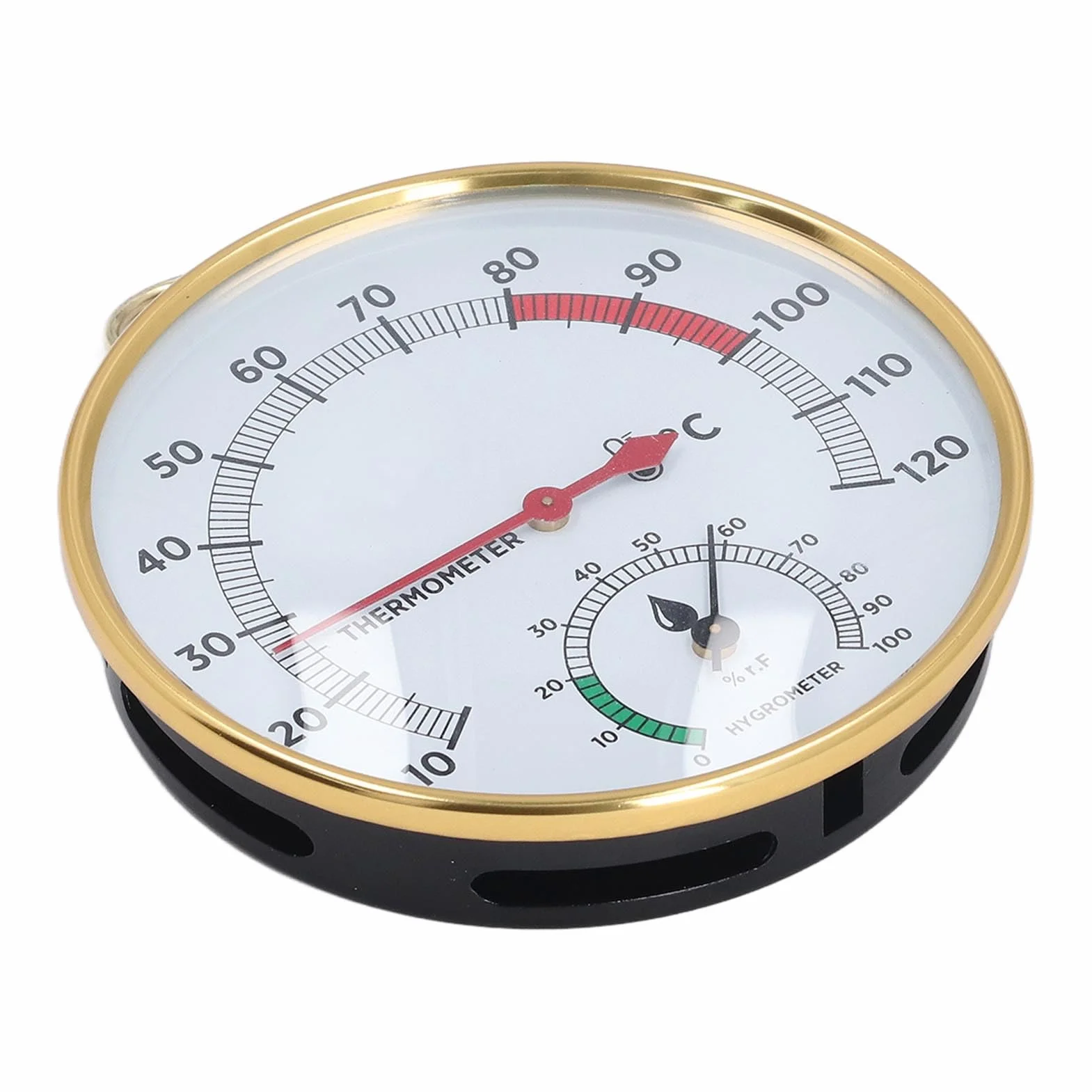 2 w 1 Sauna Higrothermograph, Wskaźnik Temperatury i Higrometr, Przezroczysty Szklany Wyświetlacz, Aluminiowy, Montowany na Ścianie, do Spa