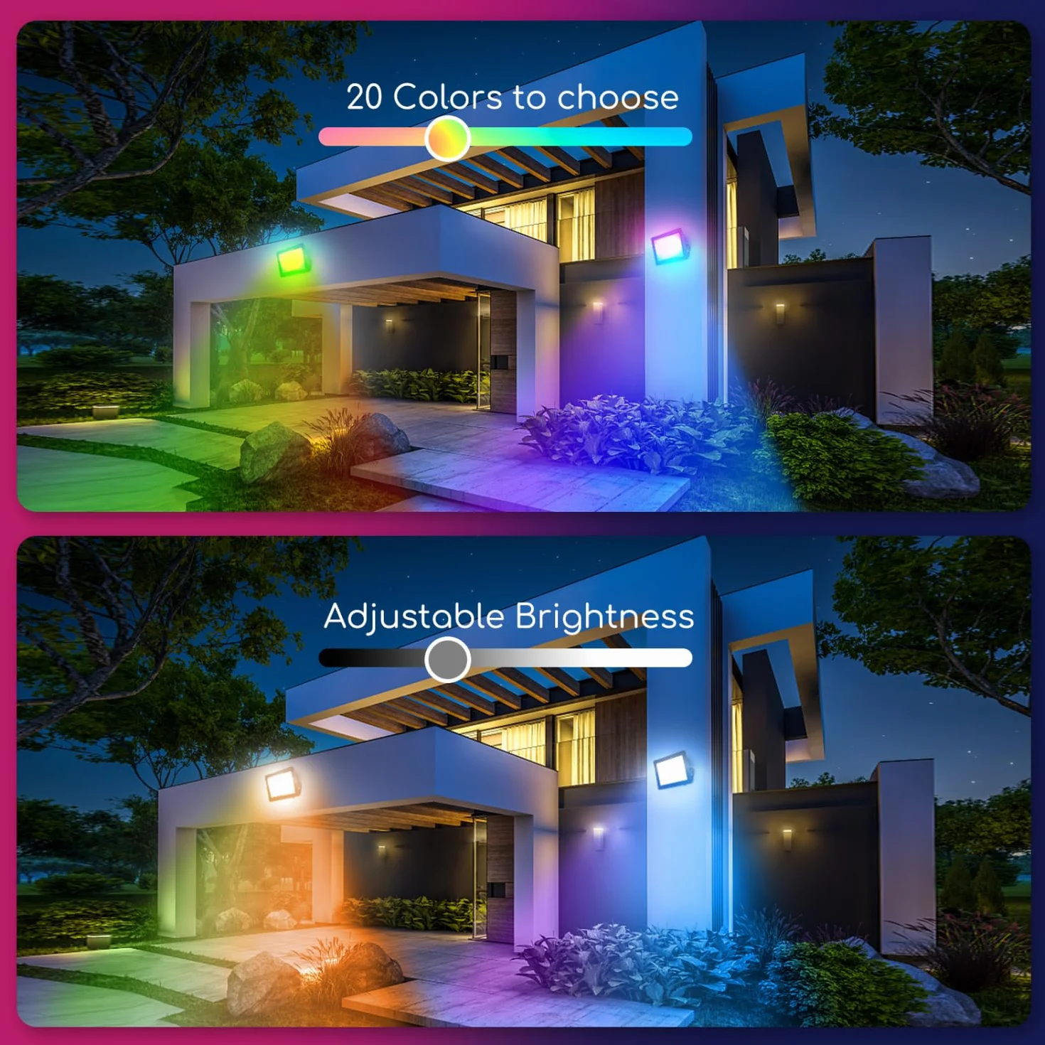 Aigostar Reflektor LED do użytku zewnętrznego 50W, RGB, Pilotem Zdalnego Sterowania, 6 Trybów Stroboskopowych, Tryb DIY, Timer, Ściemnialny, Reflektor z Wtyczką, IP65 Wodoodporny do Ogrodu, Przyjęć