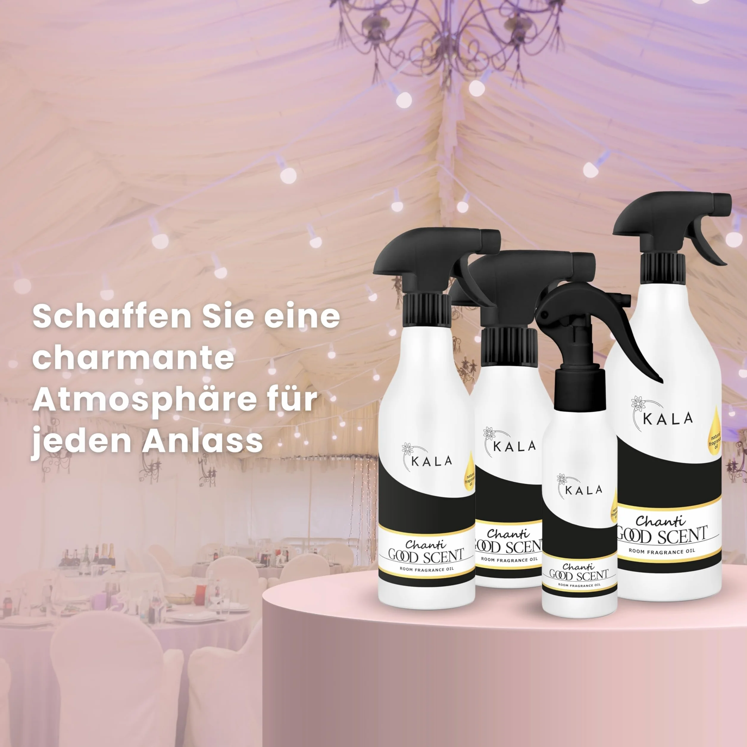 KALA - Odświeżacz Powietrza Spray Chanti, Neutralizujący i Trzymający Zapachy do 48h, 100ml